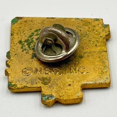 Vintage NBC TV Promo Pin Let's All Be There Gold Tone Enamel Peacock Logo Badge - Thumbnail 5