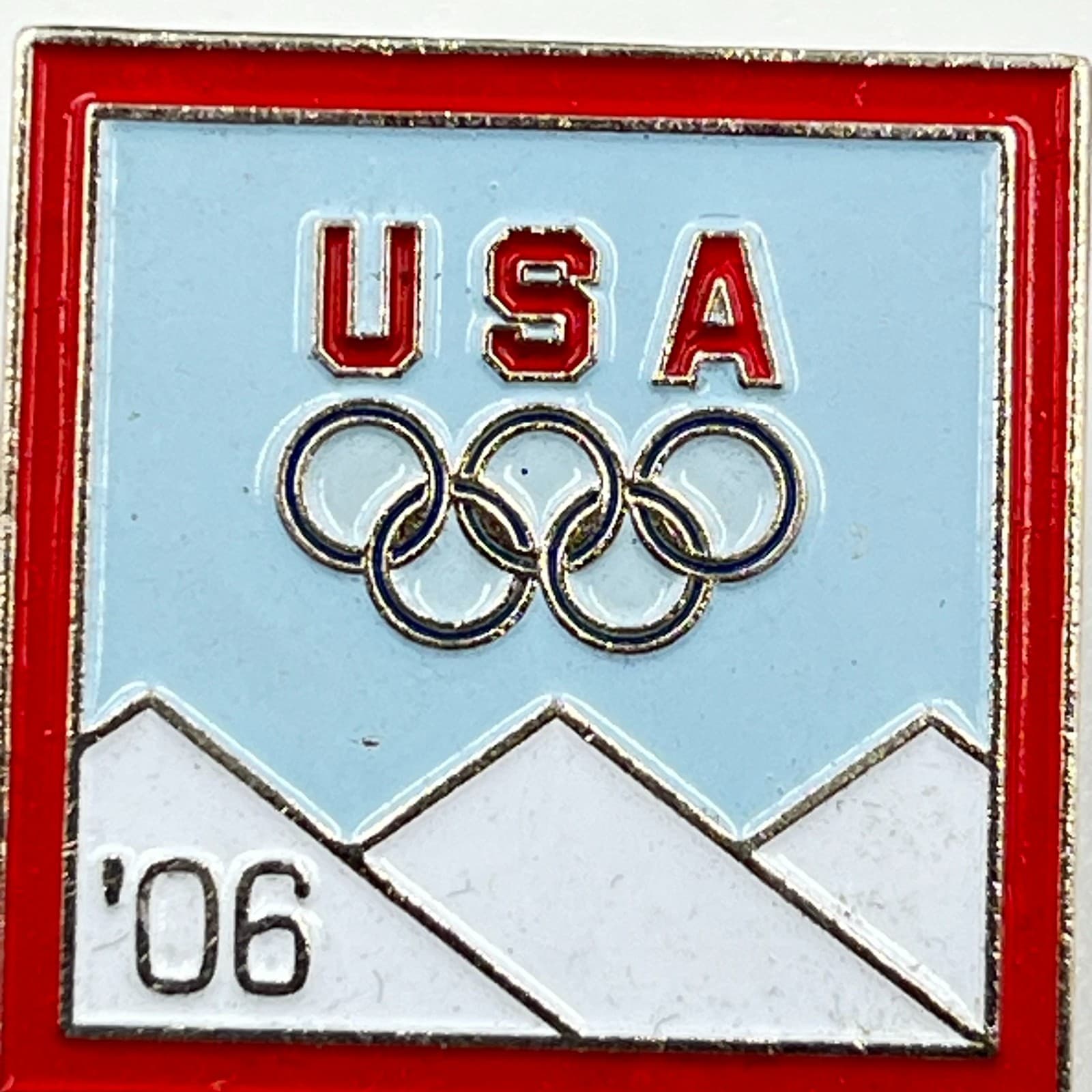 Vintage 2006 USA Olympics Pin Winter Games Torino Aminco Red White Blue Enamel - Thumbnail 2