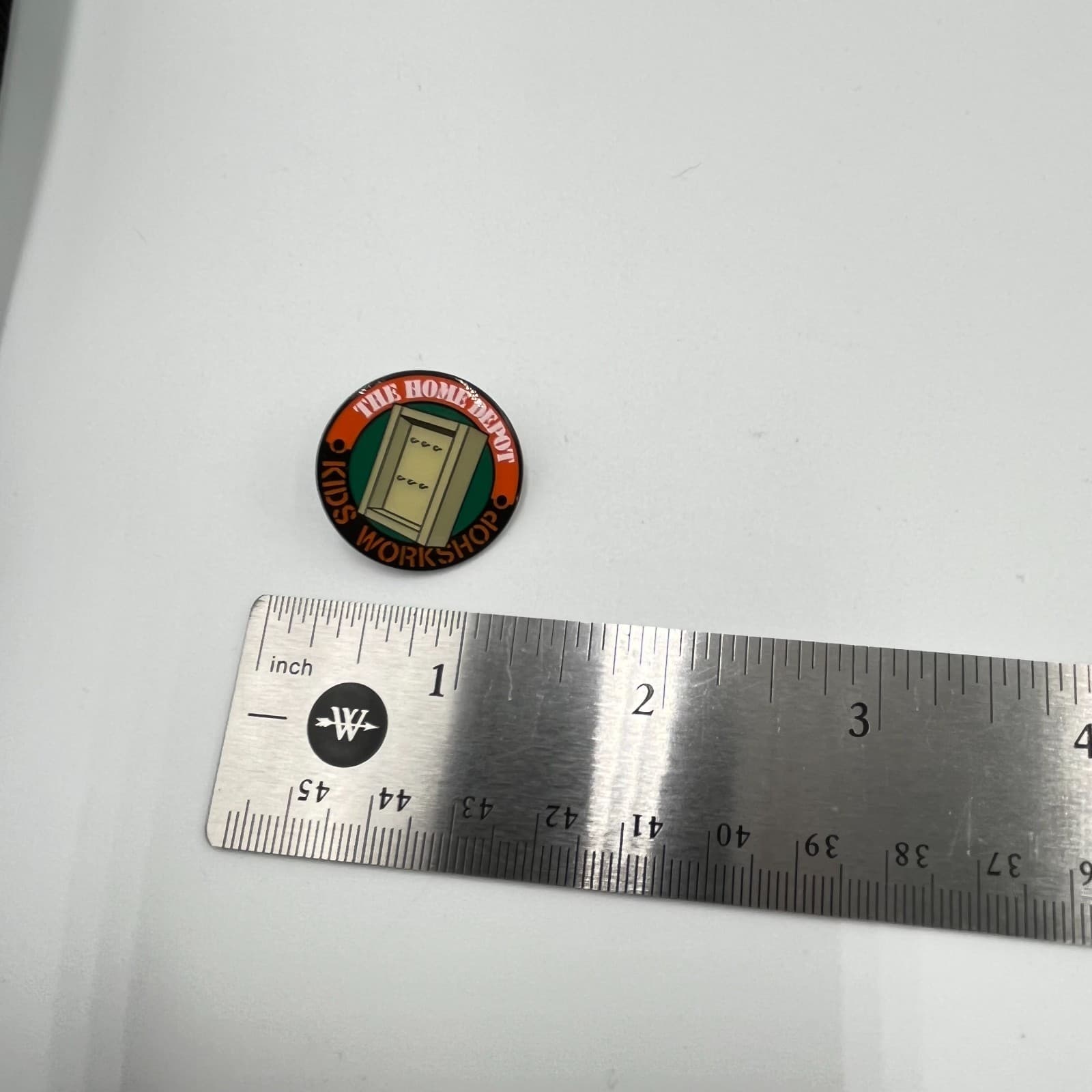 The Home Depot Kids Workshop Enamel Pin Key Holder Project Orange Green Retro - Thumbnail 5
