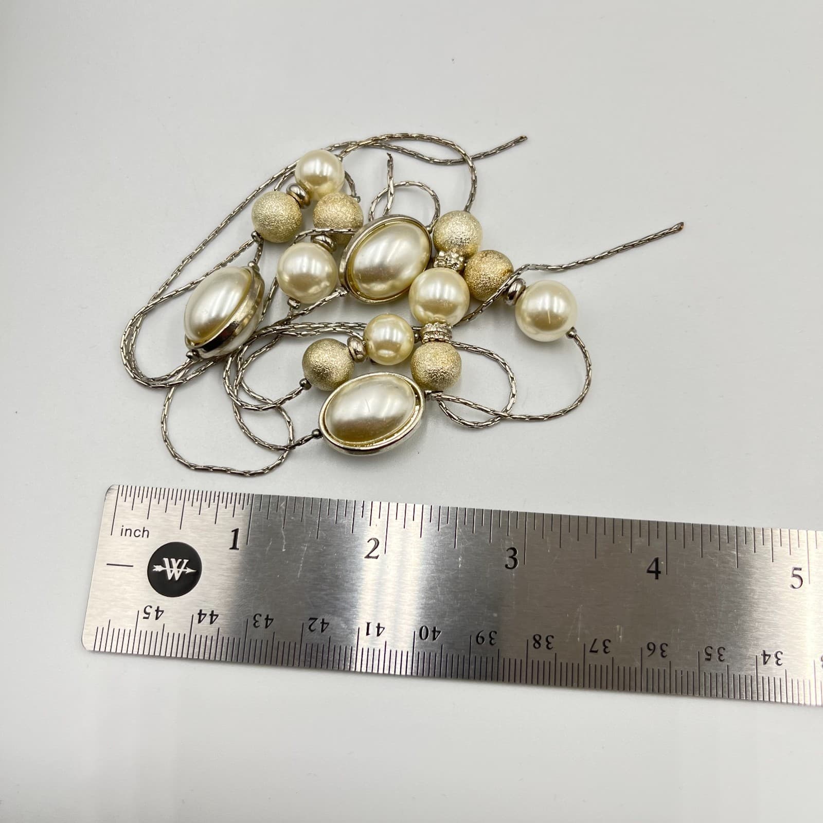 Mixed Vintage Jewelry Repair Lot - Tassel Earrings, Coin Bracelet, Pearl Chain - Thumbnail 6