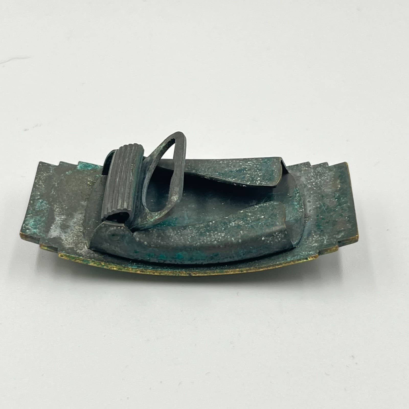 Vintage California Intramural Brass Belt Buckle Art Deco Swimming Trophy Style - Thumbnail 4