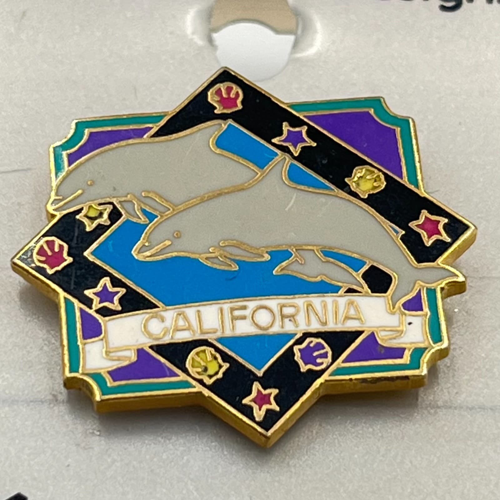 Vintage Pinnacle Designs California Dolphin Enamel Lapel Pin Retro Souvenir - Thumbnail 2