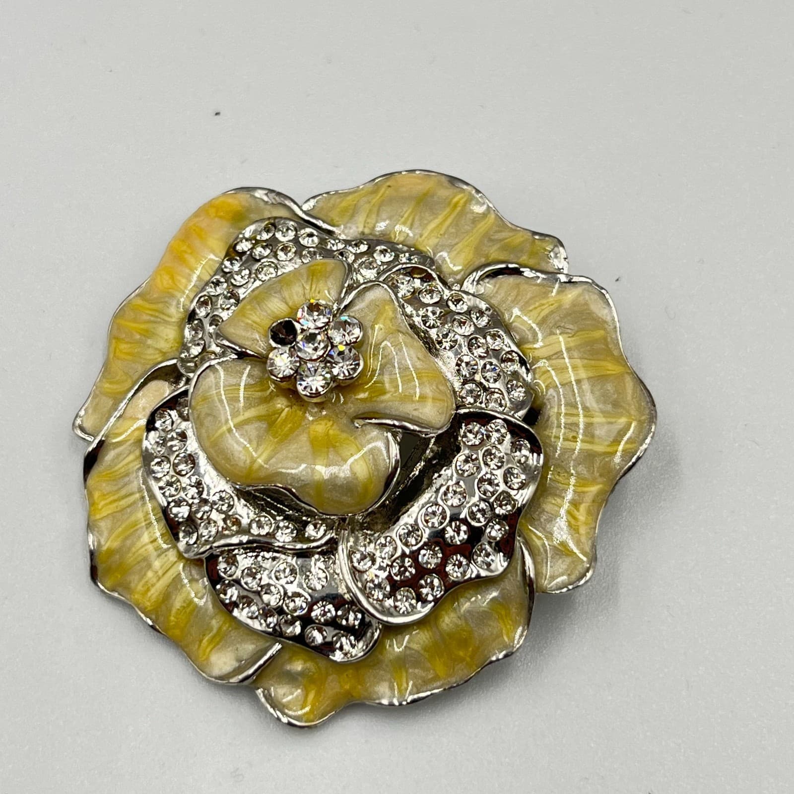 Vintage Silver Tone Jewelry Lot: Pearl Statement Necklace & 5 Designer Brooches - Thumbnail 8