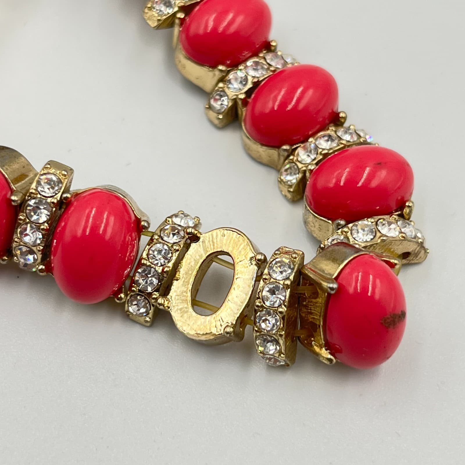 Vintage 5pc Jewelry Lot Pink Rhinestone Crystal Necklace Bracelet Cross Y2K Set - Thumbnail 7