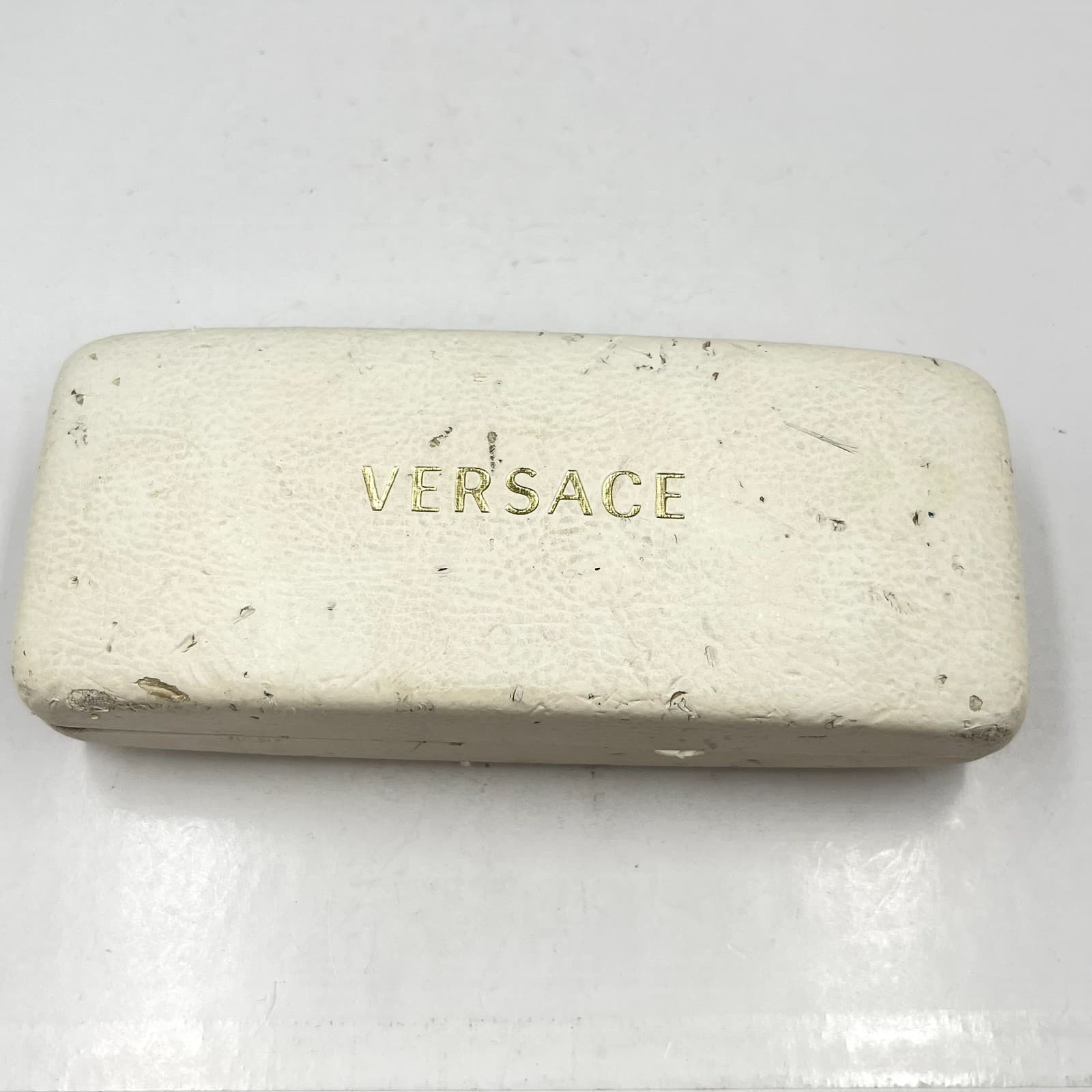 Versace Designer Glasses Case White Faux Leather Hard Shell Eyewear Storage - Thumbnail 2