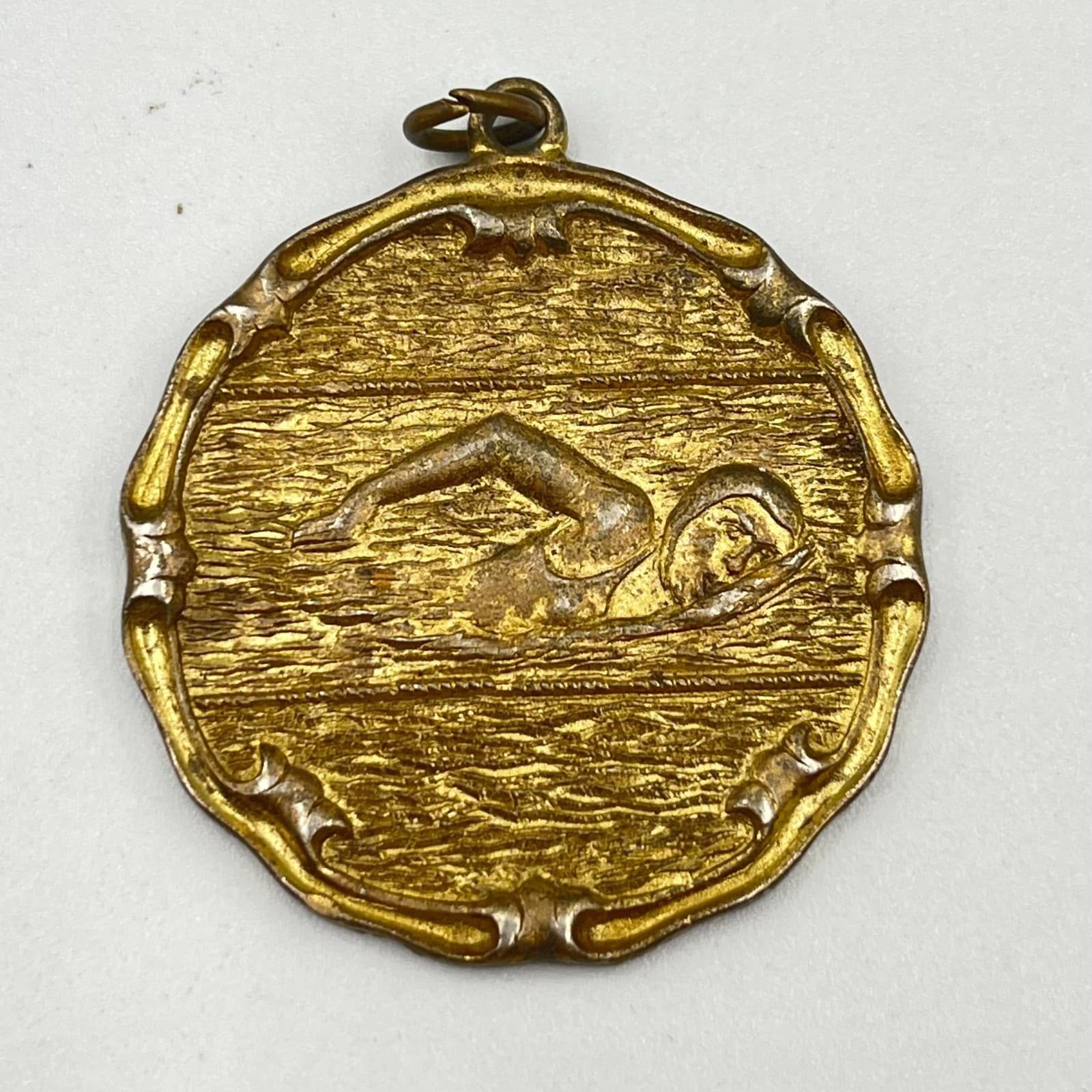 Vintage Sports Medals & Pins Lot 6pc Gymnastics Swimming Cheer Varsity 1980s - Thumbnail 13