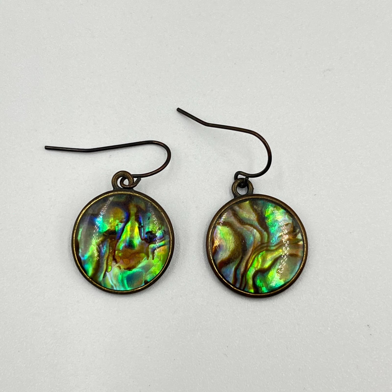 Vintage Abalone Shell Earring Set Mixed Styles Boho Iridescent Mother of Pearl - Thumbnail 6