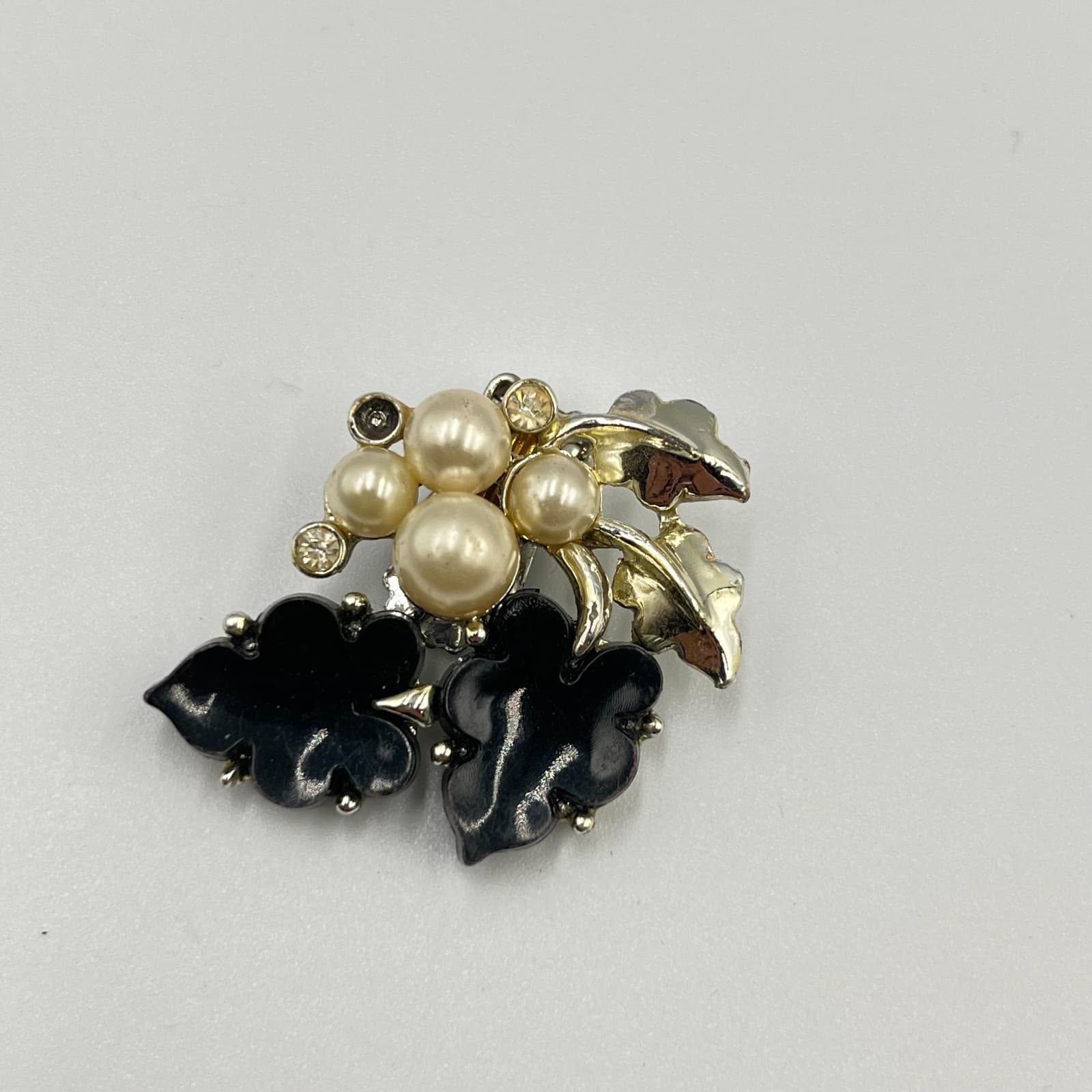 Vintage Estate 7pc Jewelry Set Clear Crystal Faux Pearl Hair Clips Brooches Y2K - Thumbnail 14