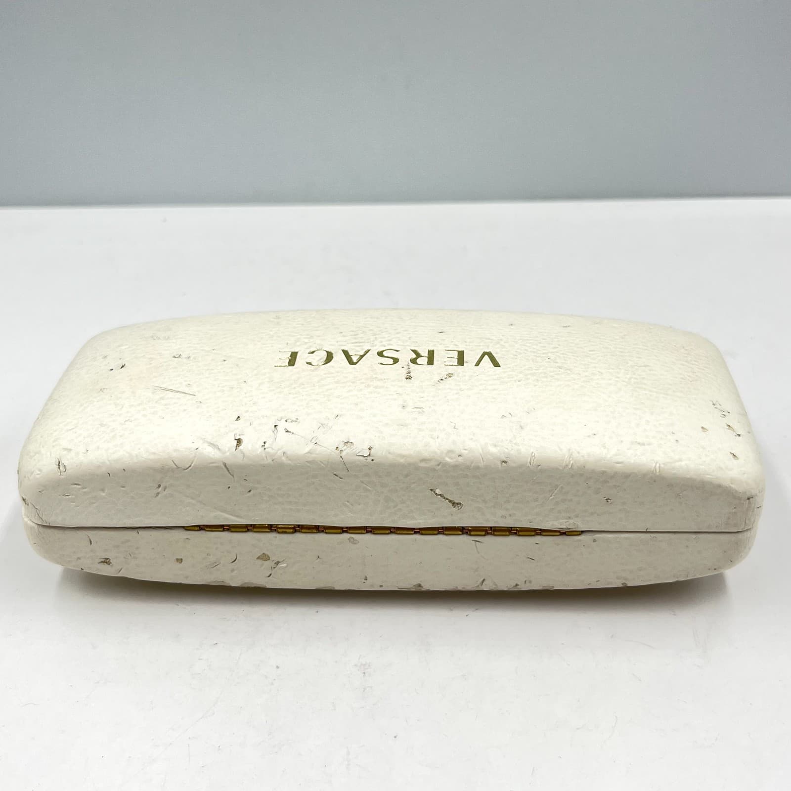 Versace Designer Glasses Case White Faux Leather Hard Shell Eyewear Storage - Thumbnail 3