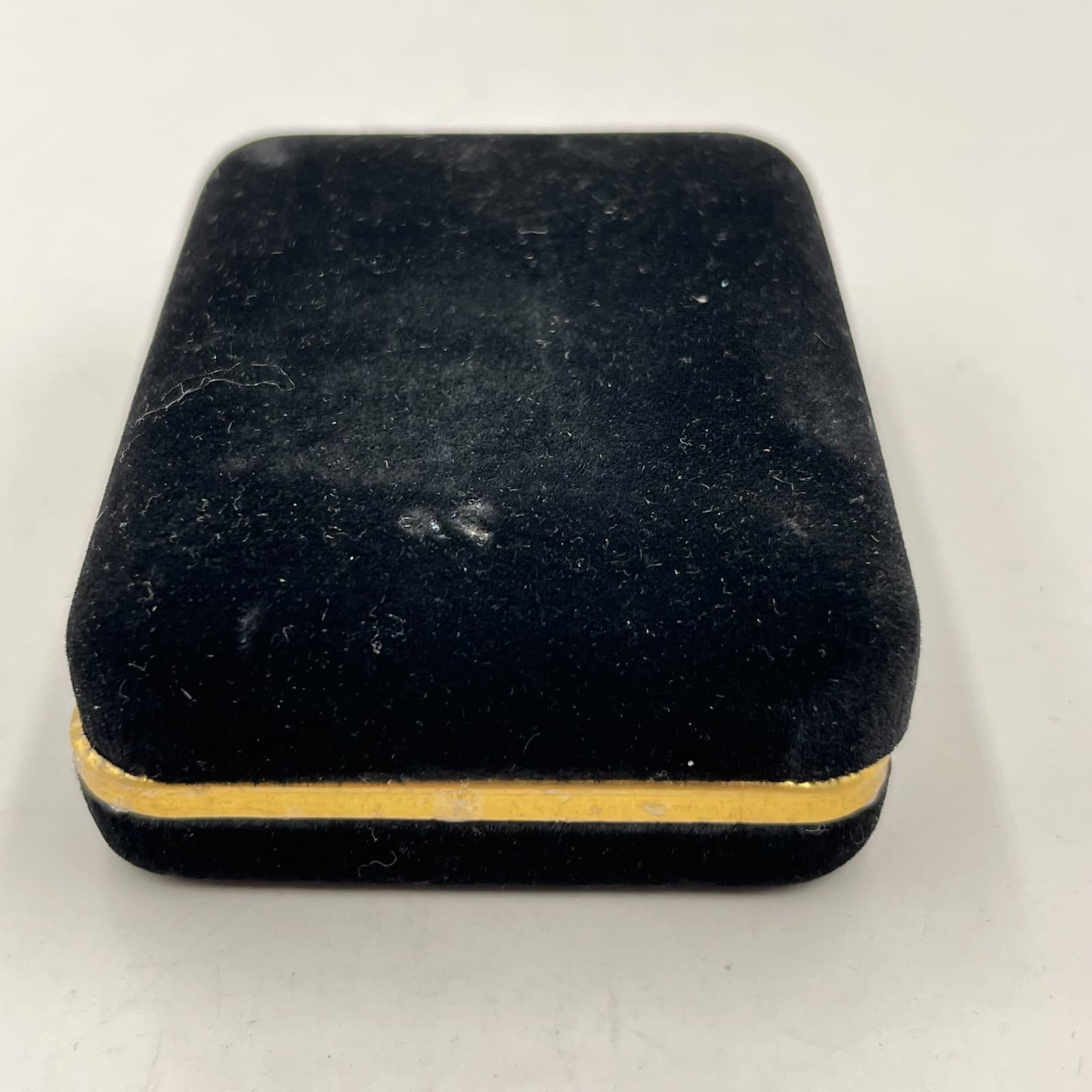 Vintage Kevin Jewelers Black Velvet Jewelry Gift Box Gold Tone Trim Retro Lined - Thumbnail 3