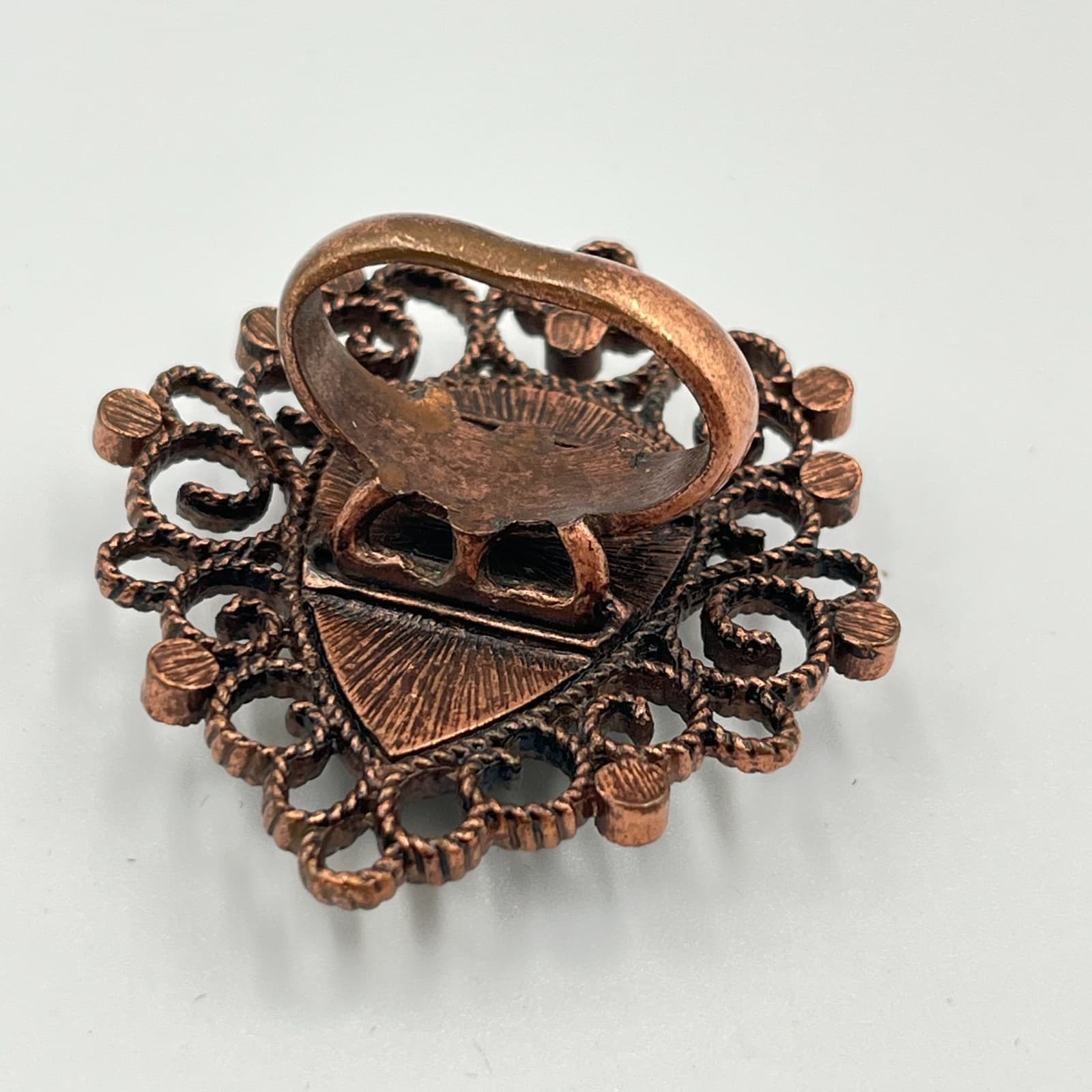 Vintage 5pc Statement Ring Set Y2K Goth Boho Dragon Eye Faux Pearl Rhinestone - Thumbnail 5