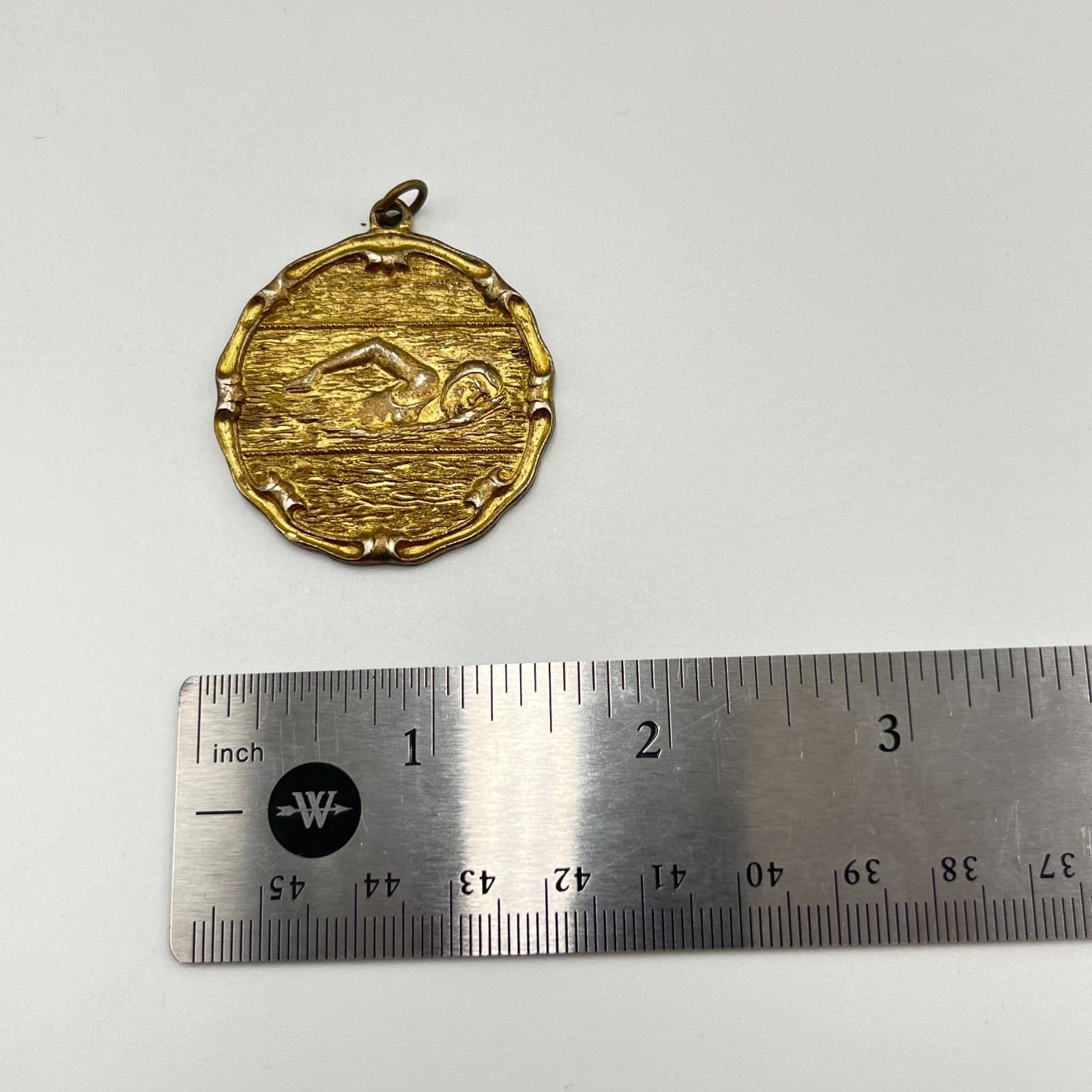 Vintage Sports Medals & Pins Lot 6pc Gymnastics Swimming Cheer Varsity 1980s - Thumbnail 15