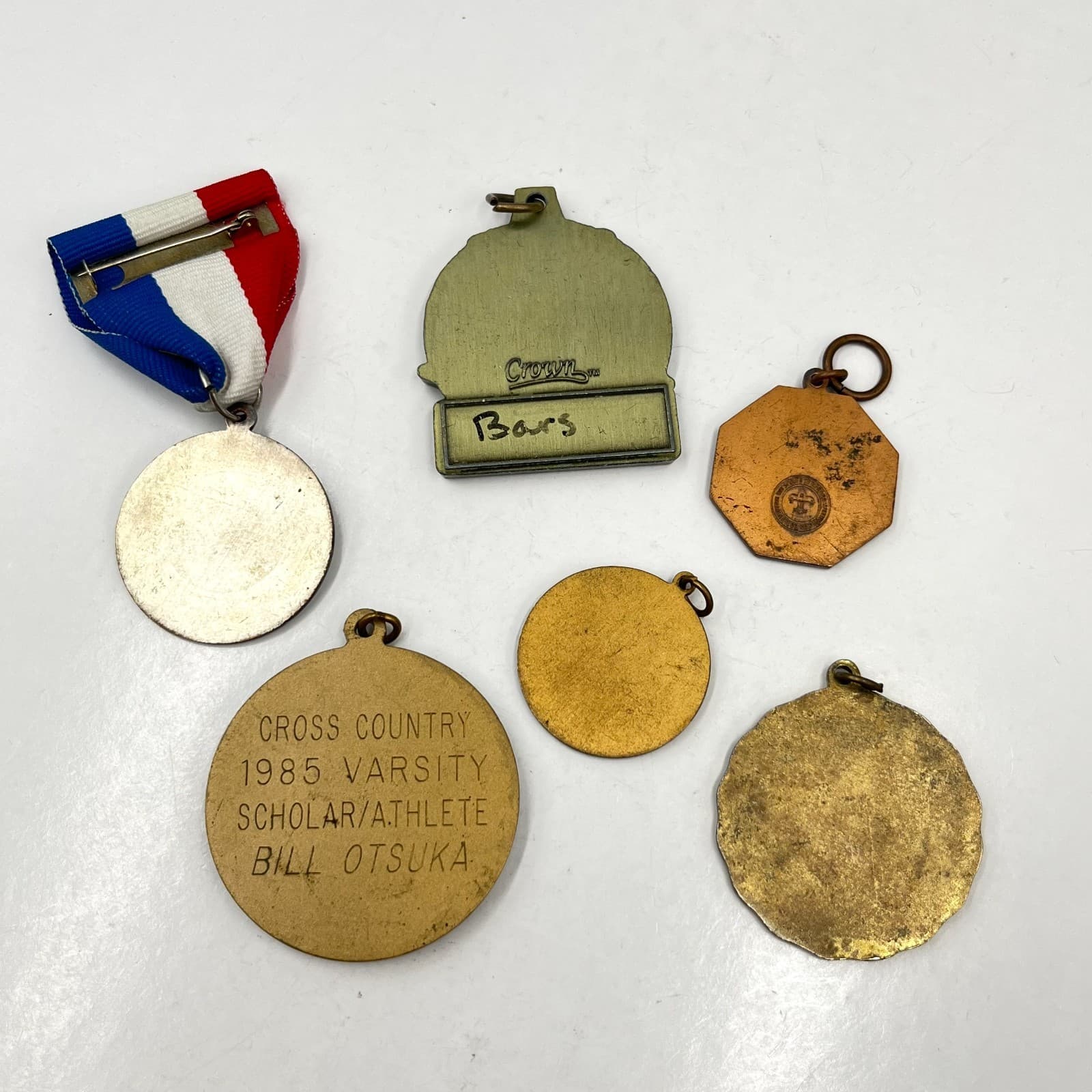 Vintage Sports Medals & Pins Lot 6pc Gymnastics Swimming Cheer Varsity 1980s - Thumbnail 19