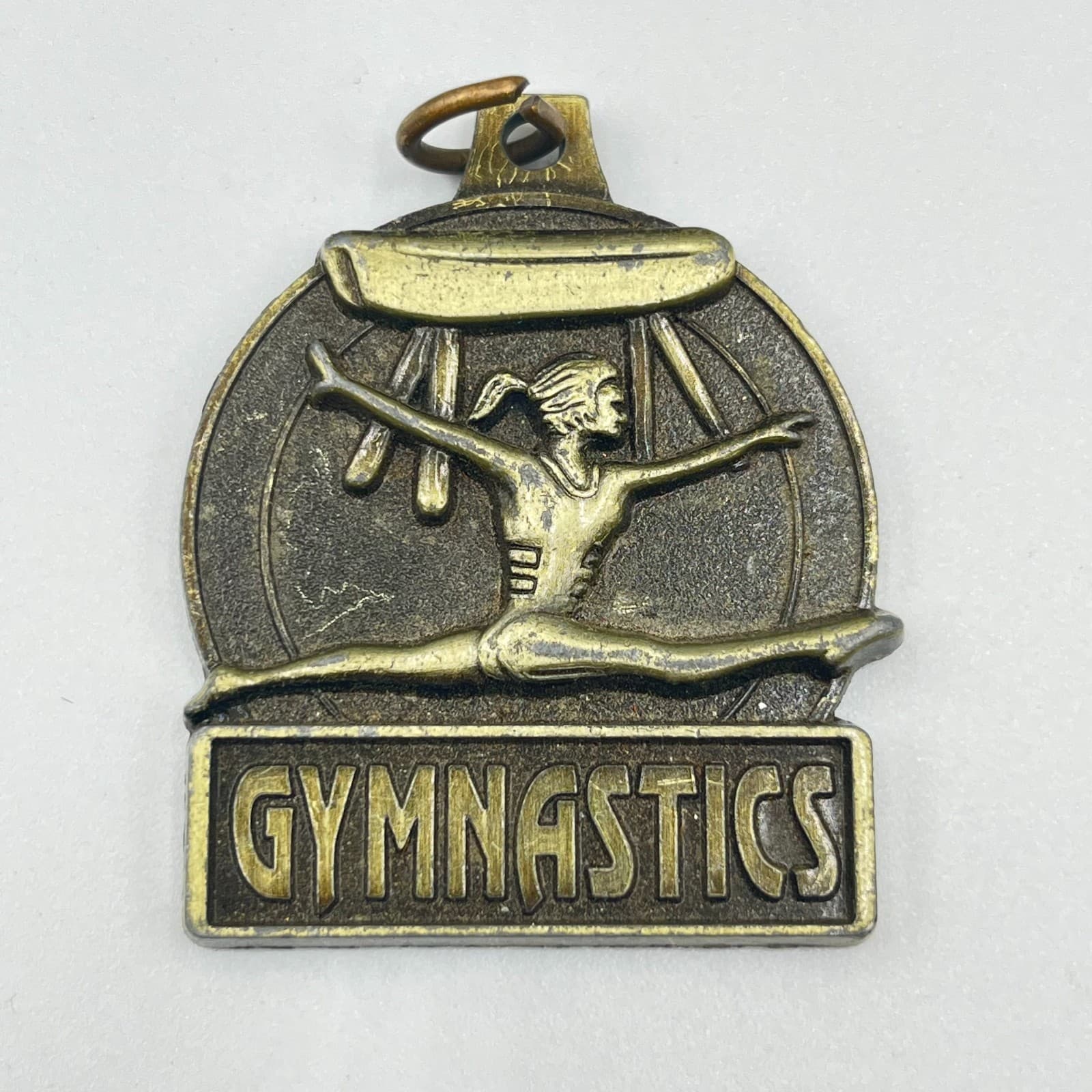 Vintage Sports Medals & Pins Lot 6pc Gymnastics Swimming Cheer Varsity 1980s - Thumbnail 2