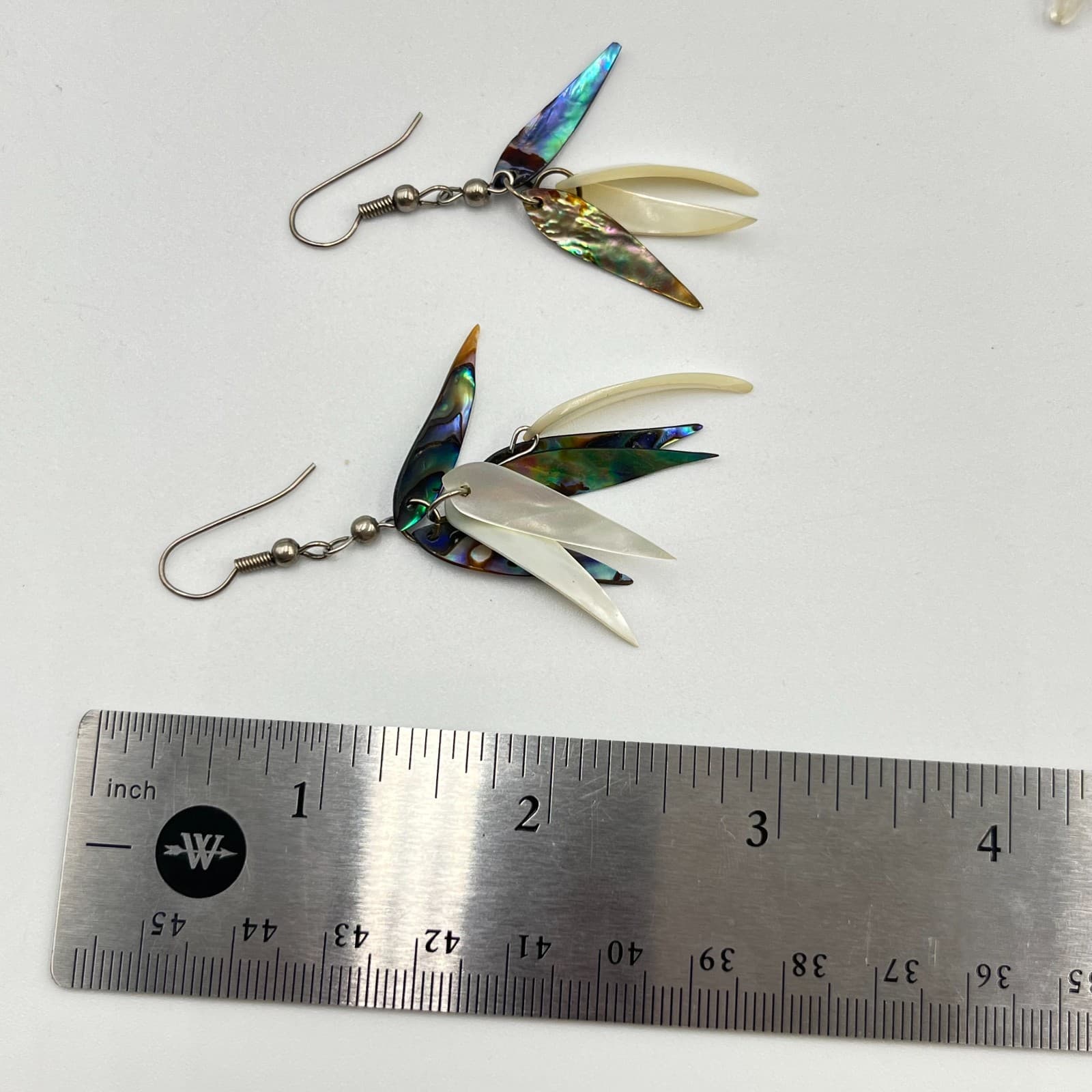 Vintage Abalone Shell Earring Set Mixed Styles Boho Iridescent Mother of Pearl - Thumbnail 5