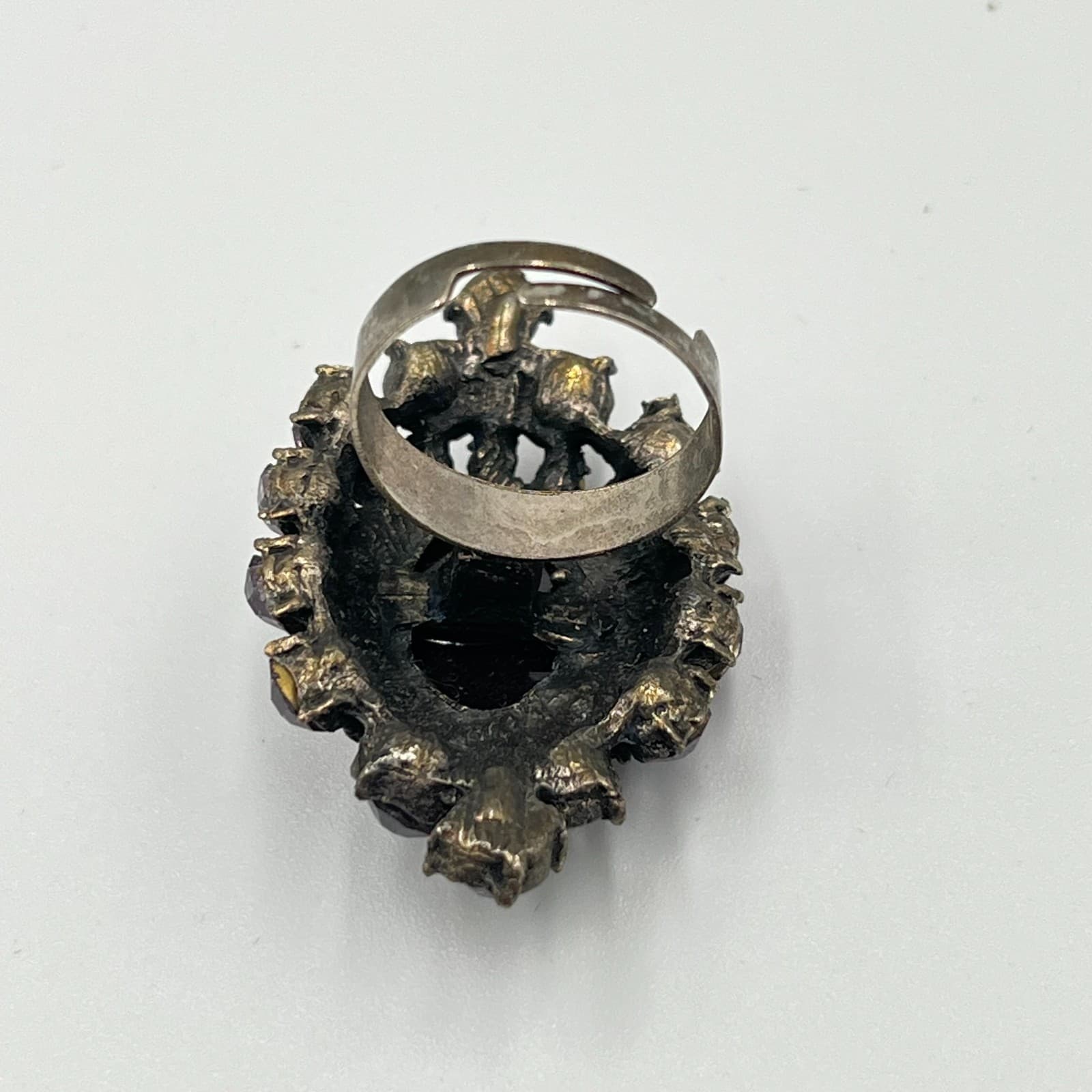 Vintage 5pc Statement Ring Set Y2K Goth Boho Dragon Eye Faux Pearl Rhinestone - Thumbnail 9