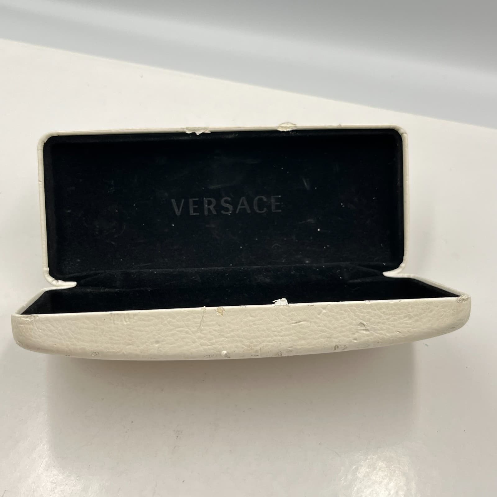 Versace Designer Glasses Case White Faux Leather Hard Shell Eyewear Storage - Thumbnail 5