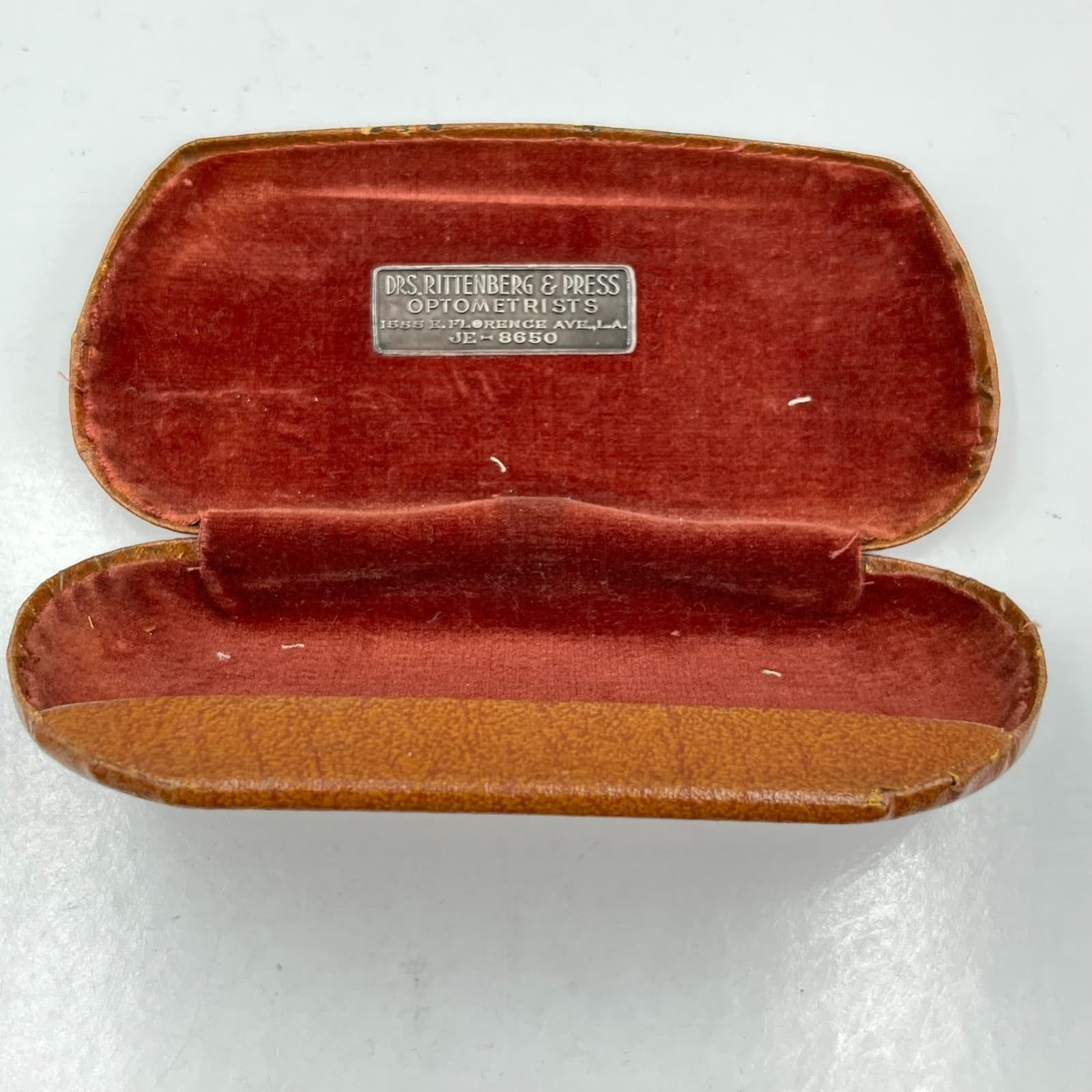 Vintage Mid-Century Gold Tone Clip-On Sunglasses with Original Velvet Lined Case - Thumbnail 7