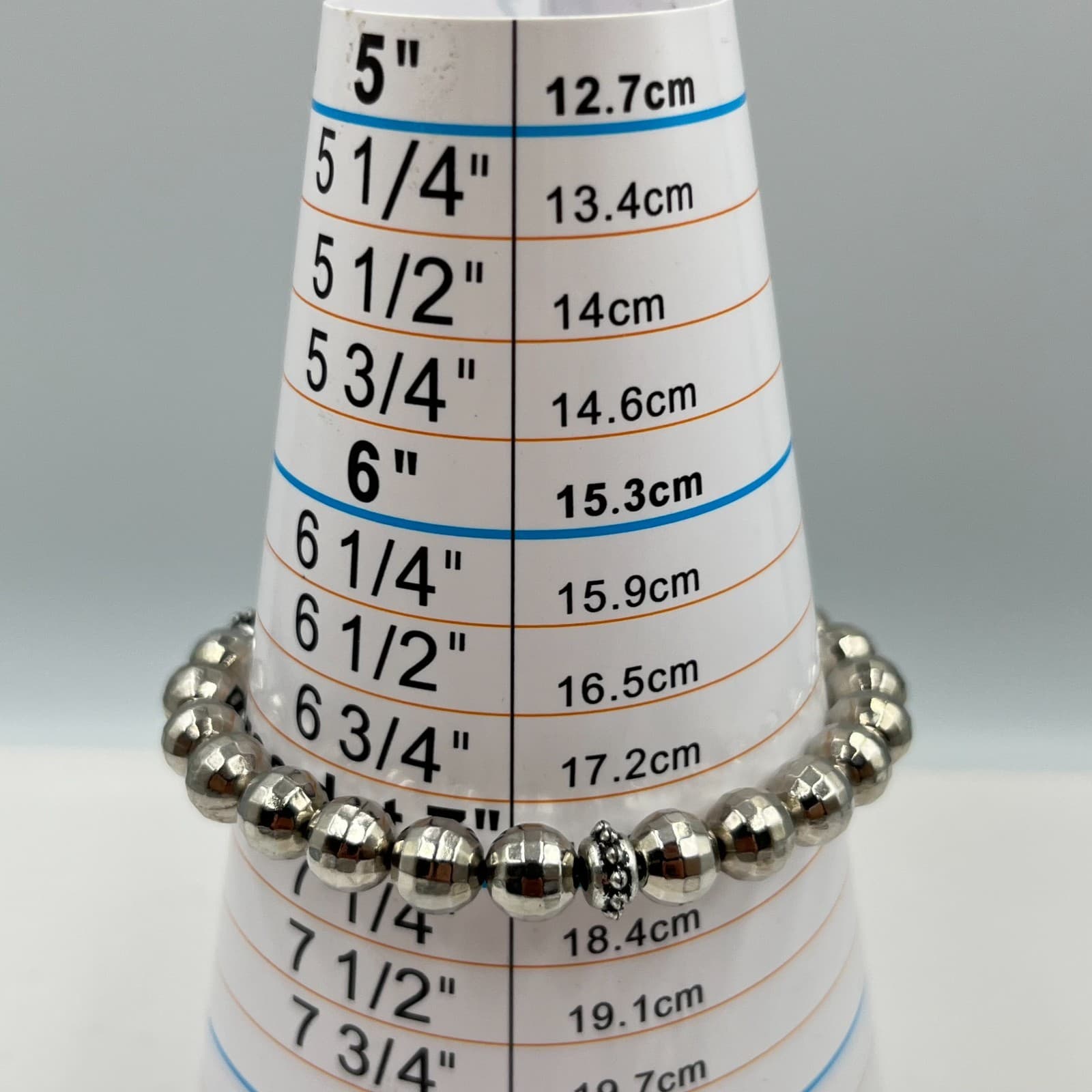 Vintage Y2K Silver Tone Metal Ball Bead Stretch Bracelet Set 3Pcs Chunky Retro - Thumbnail 7