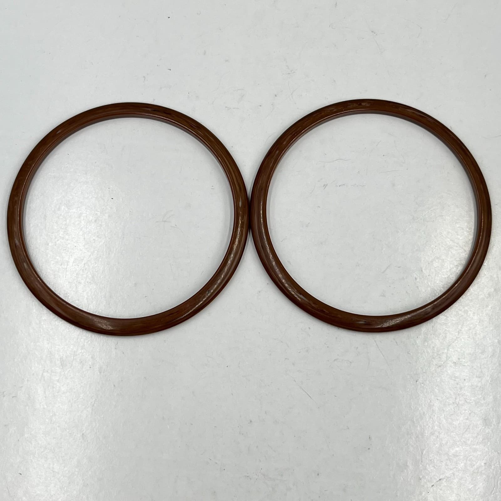 Vintage Retro Lucite Bangle Bracelet Set 3 Brown Tan Marbled Earthy 80ch Classic - Thumbnail 3