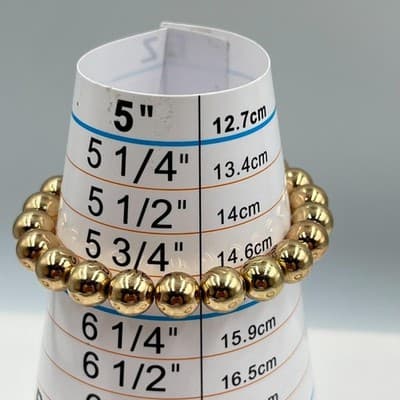 Vintage Boho Gold Beaded Stretch Bracelet Set Heart & Moon Charms 6-Piece Lot - Thumbnail 7