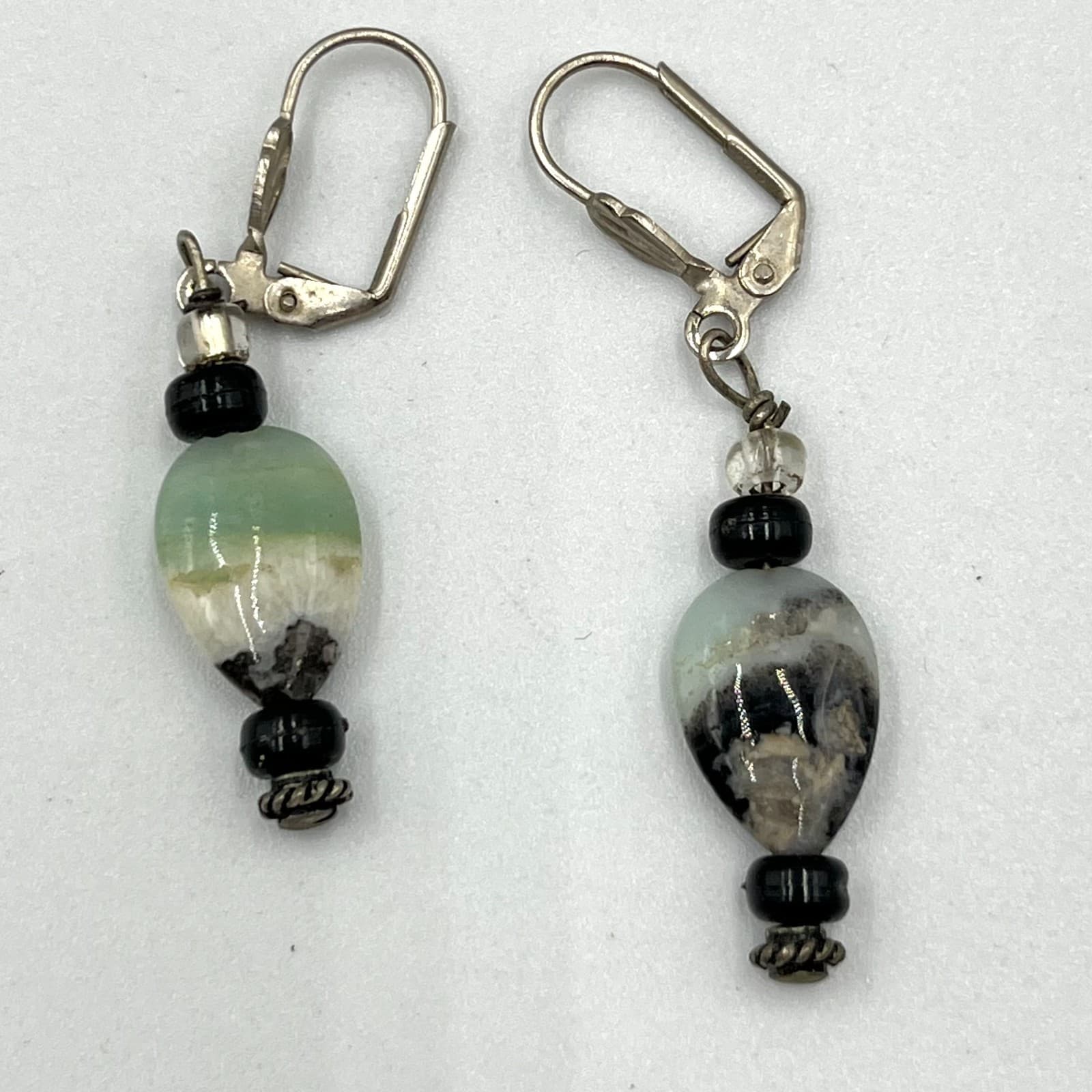 VTG Artisan Glass & Stone Earring Set Handblown Lampwork Dangle Mixed Lot Boho - Thumbnail 4