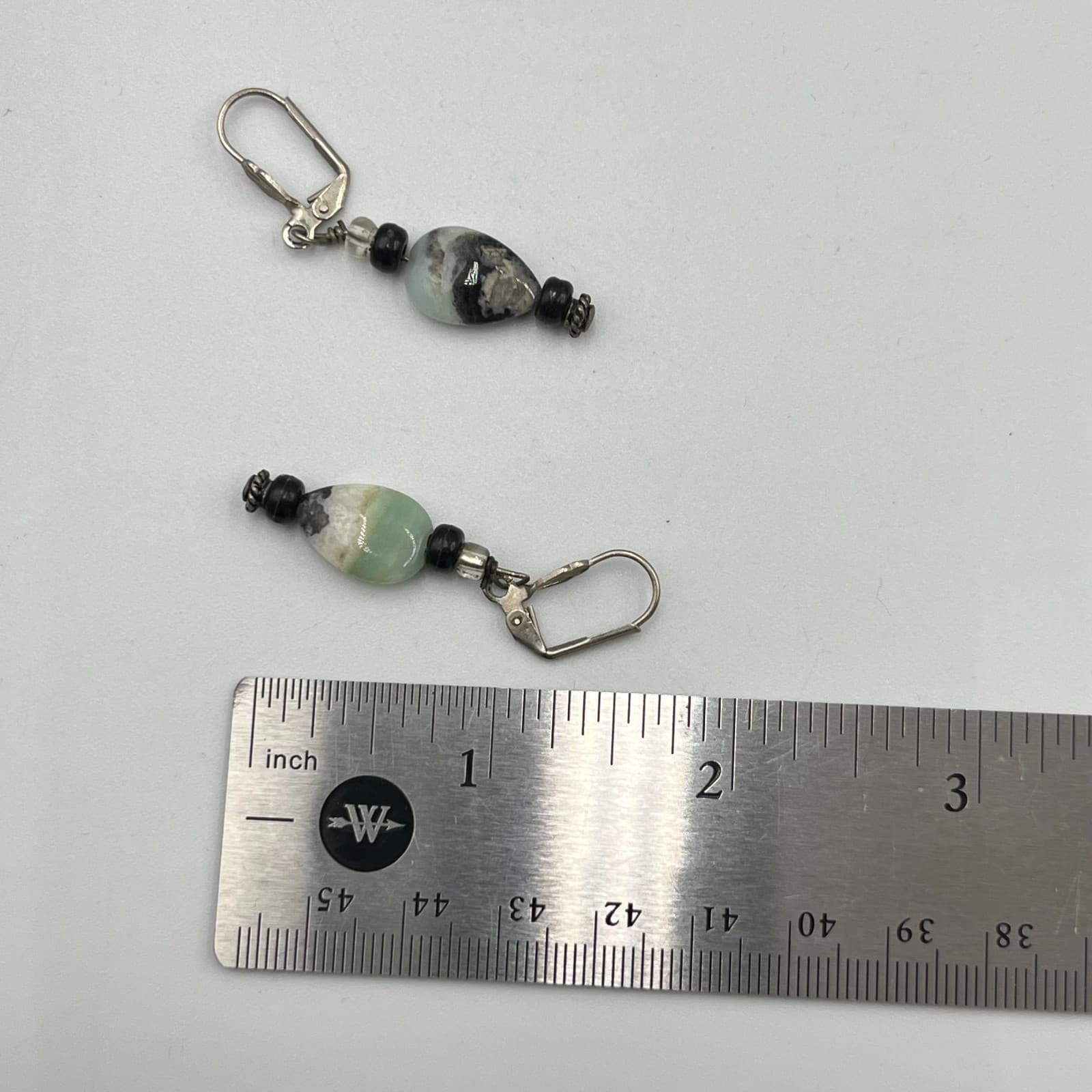 VTG Artisan Glass & Stone Earring Set Handblown Lampwork Dangle Mixed Lot Boho - Thumbnail 5