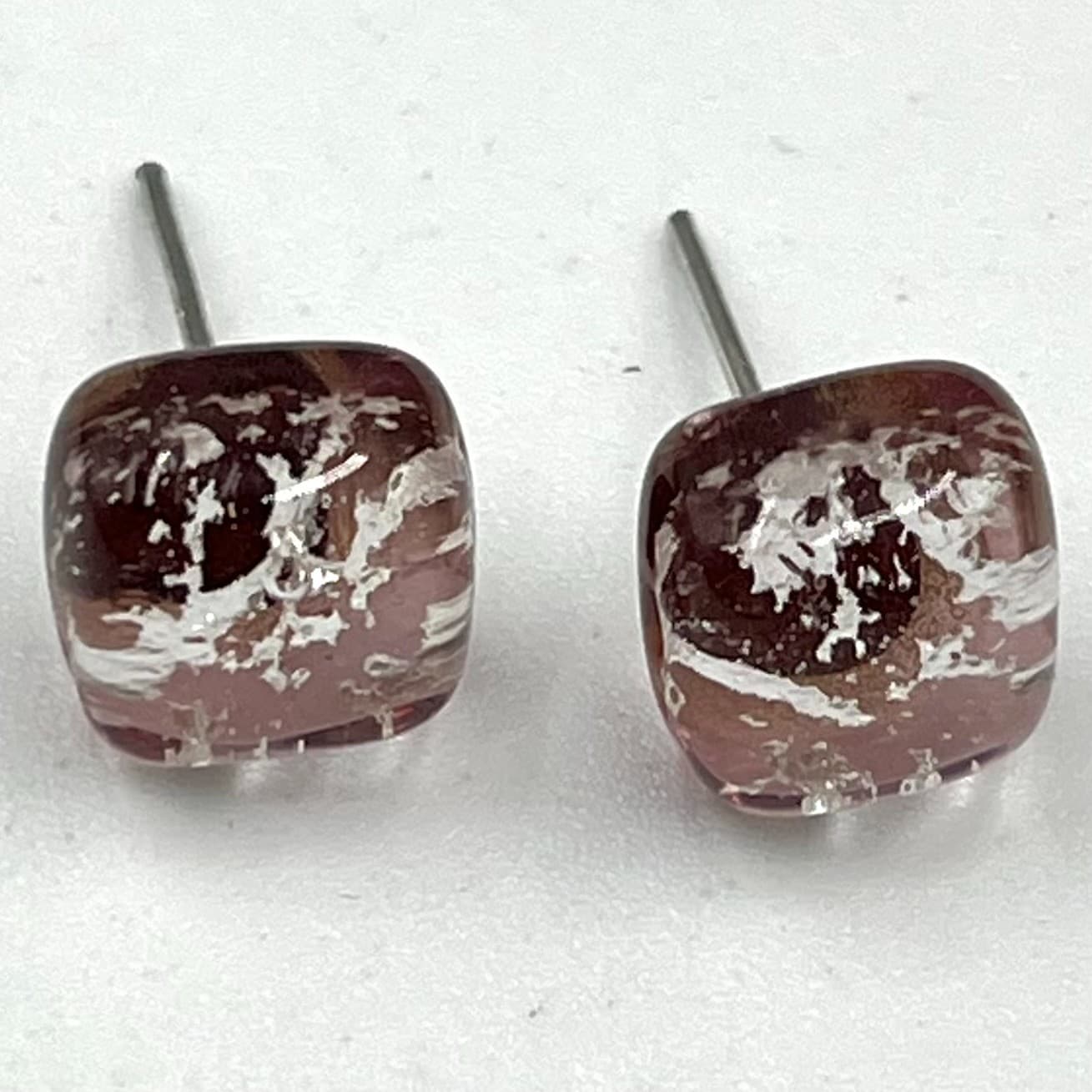 Vintage Artisan Lampwork & Dichroic Glass Earring Set 4 Piras Boho Abstract - Thumbnail 4