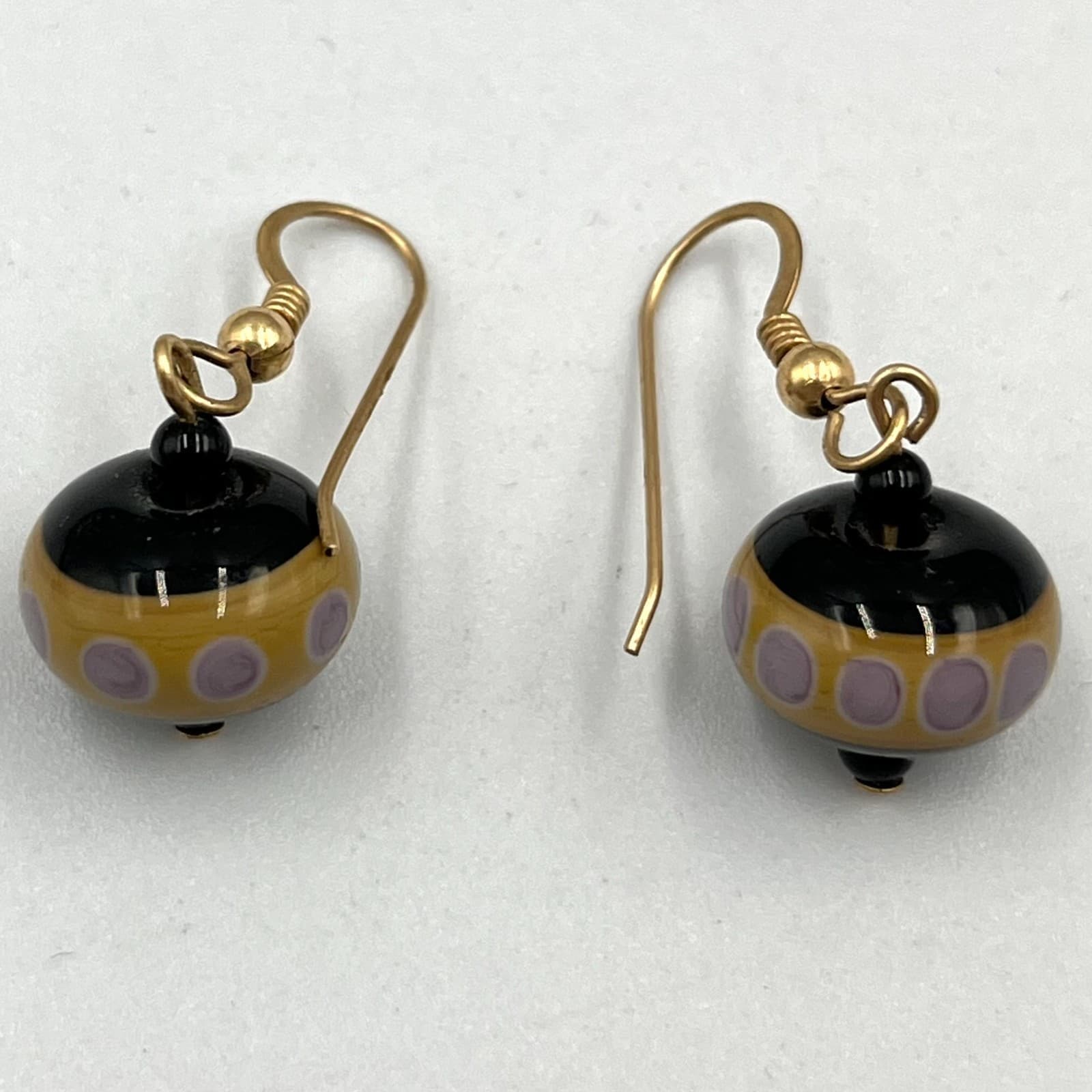 Vintage Artisan Lampwork & Dichroic Glass Earring Set 4 Piras Boho Abstract - Thumbnail 2