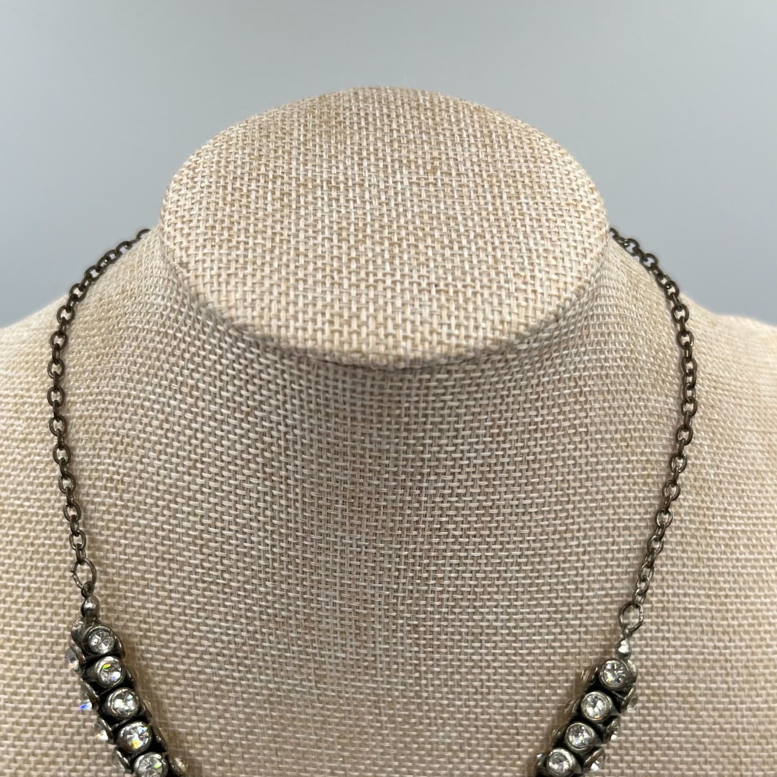 Vintage American Eagle Outfitters (AEO) Bronze Tone Rhinestone Collar Necklace - Thumbnail 5