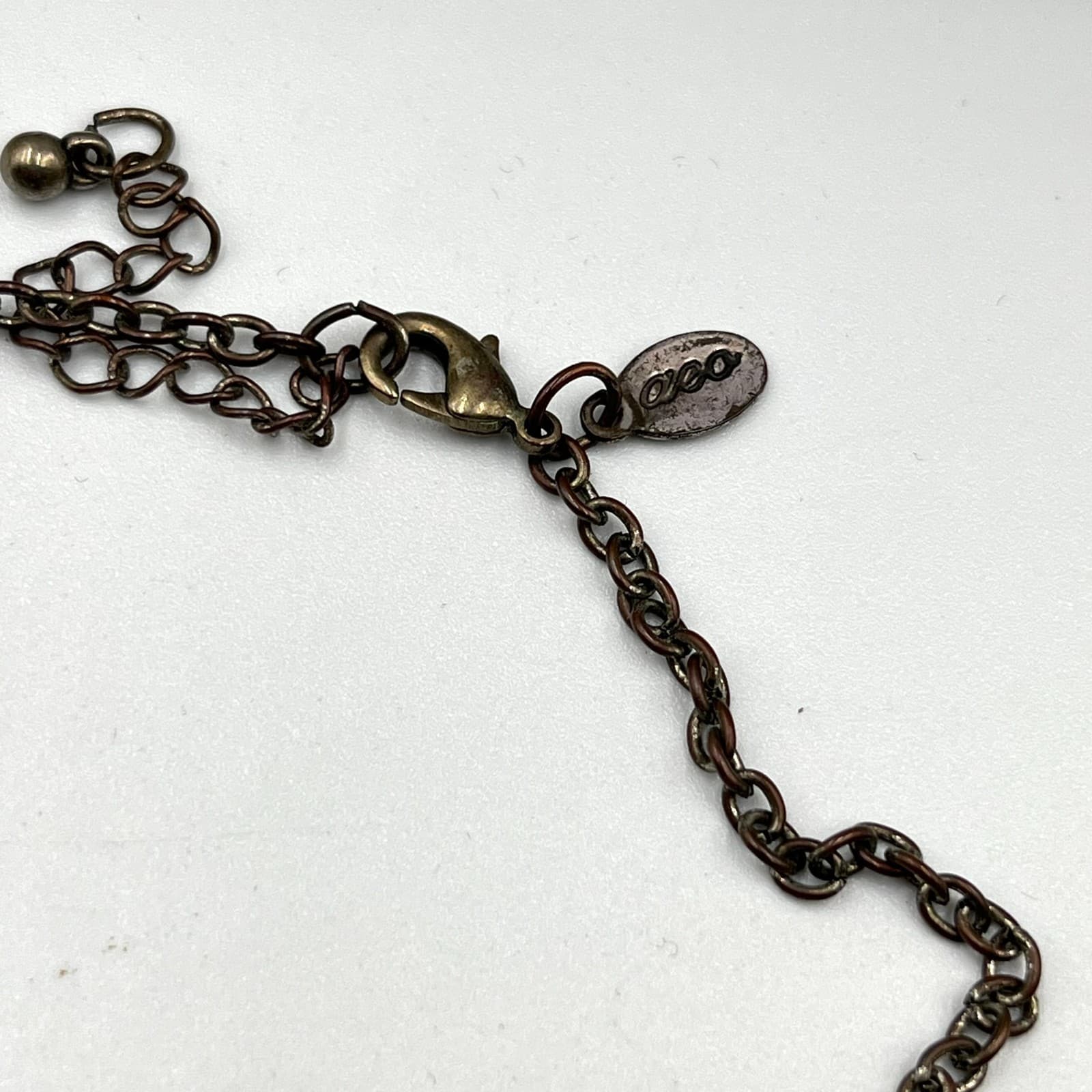 Vintage American Eagle Outfitters (AEO) Bronze Tone Rhinestone Collar Necklace - Thumbnail 3