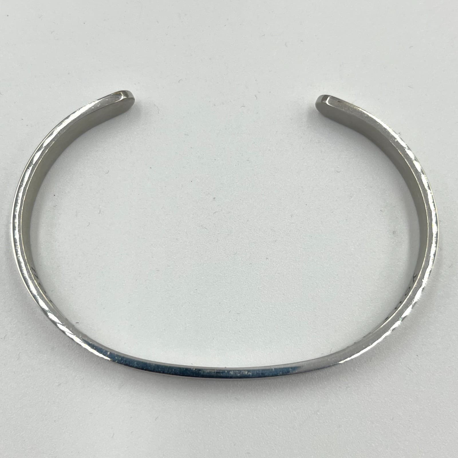 Vintage Modern Silver Tone Mantra Cuff Bracelet "Your Anxiety Is Lying To You" - Thumbnail 3