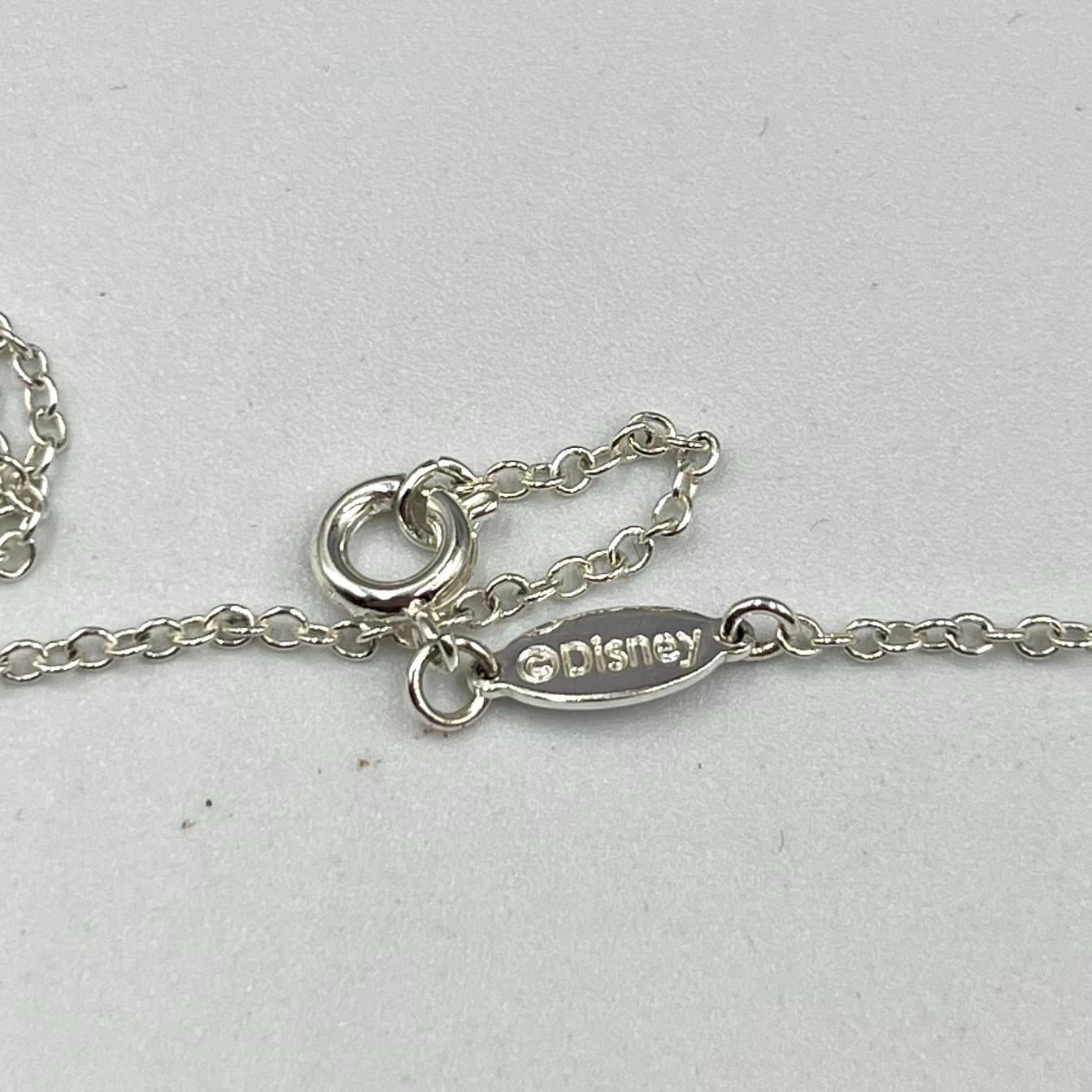 Vintage Disney Tinkerbell Bar Necklace Silver Rose Gold Tone Quote Charm 18" - Thumbnail 4