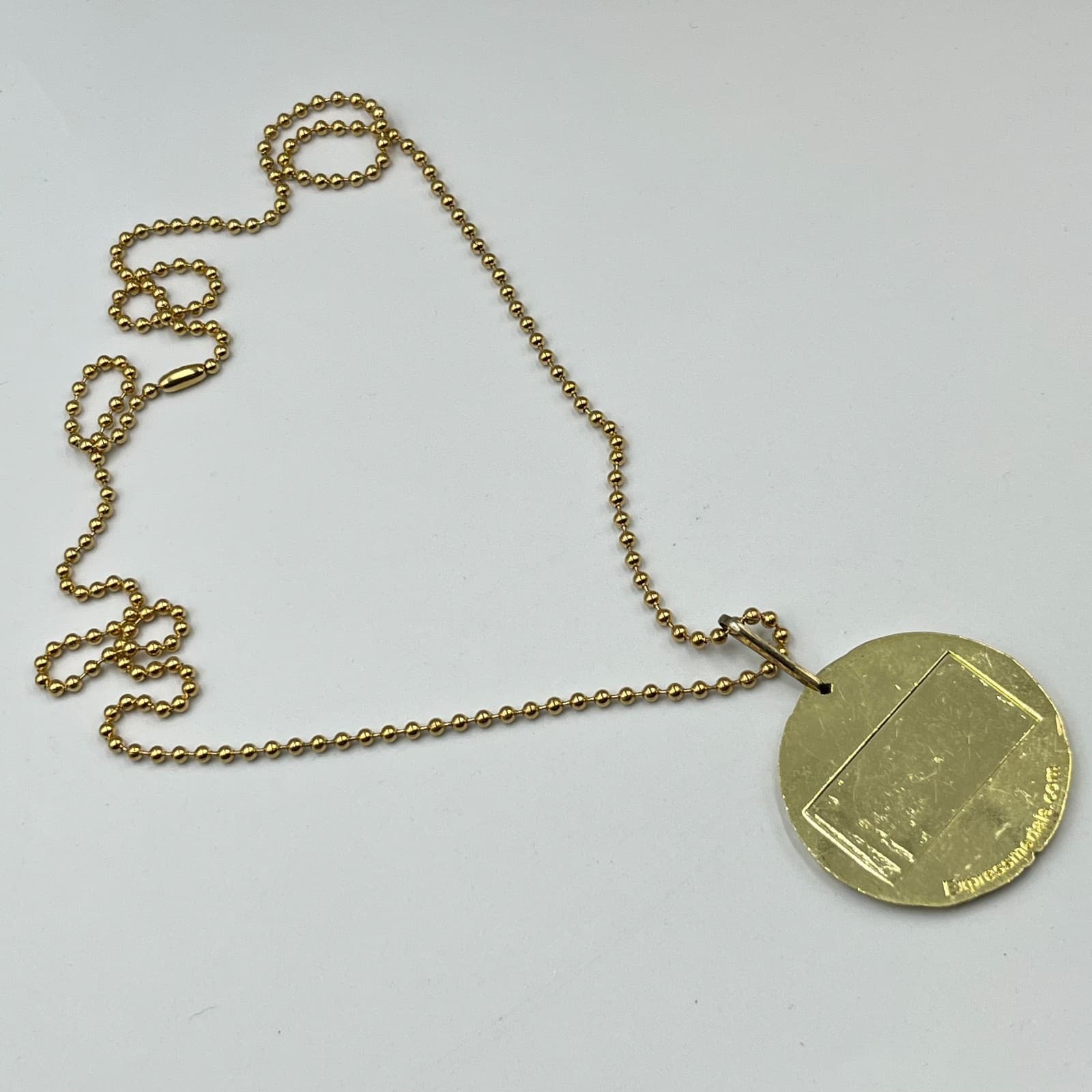 VTG Express Medal Gold Tone Tennis Racket Medal Pendant Necklace Sporty Retro - Thumbnail 5