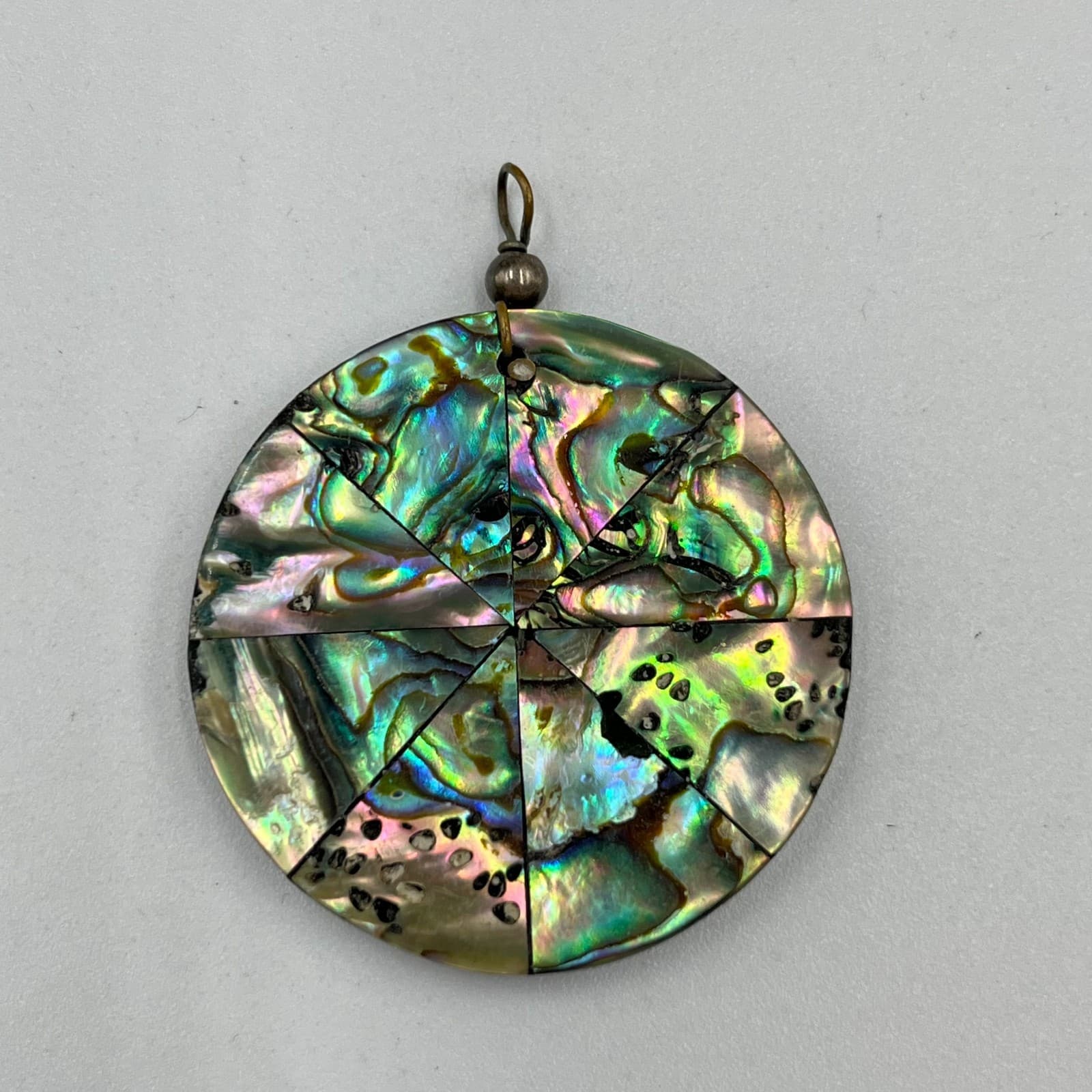 Vintage Y2K Abalone Shell Inlay Geometric Necklace, Earrings & Ring Set Retro - Thumbnail 10