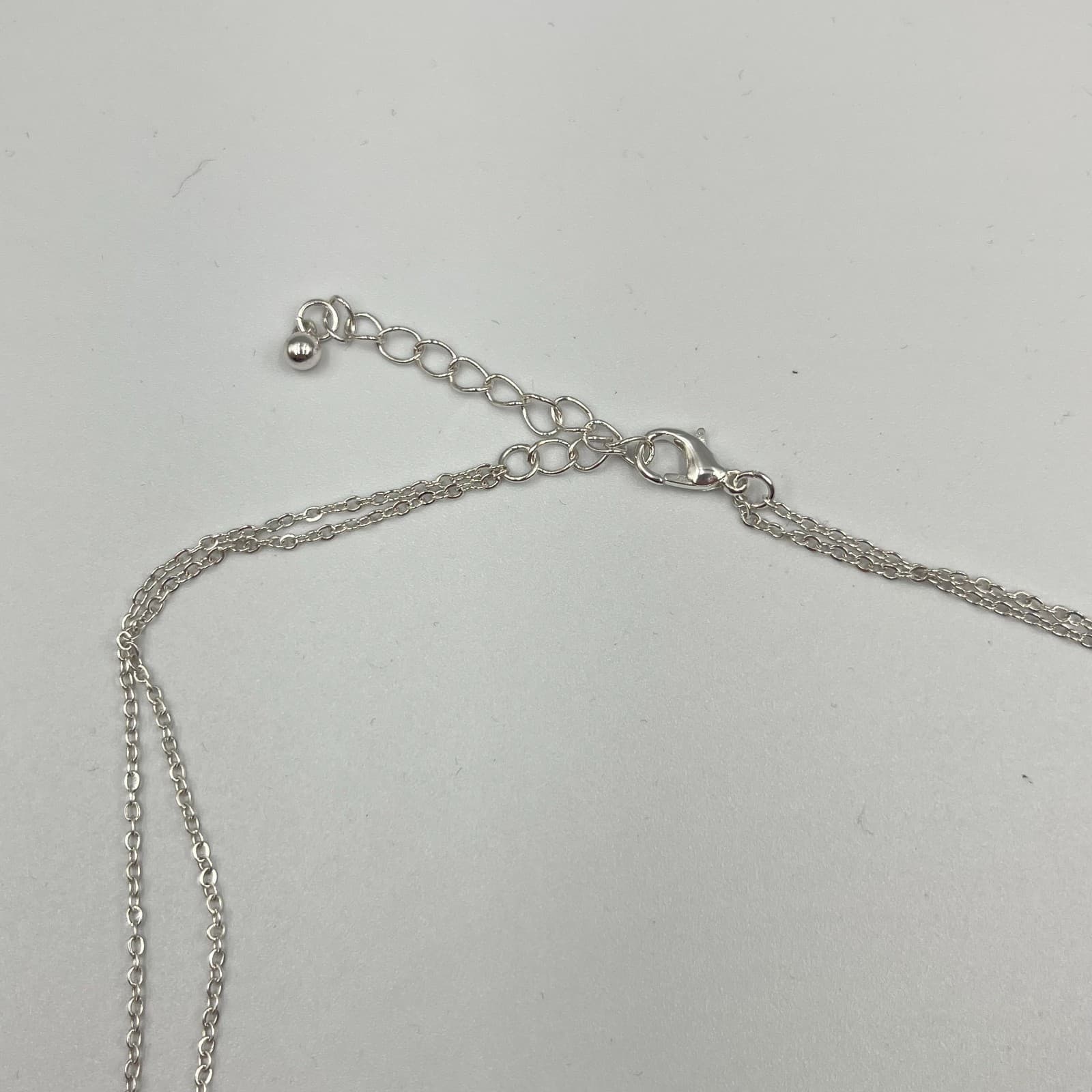 Vintage Y2K Silver Tone Layered Crescent Moon & Bar Pendant Necklace Boho Retro - Thumbnail 5
