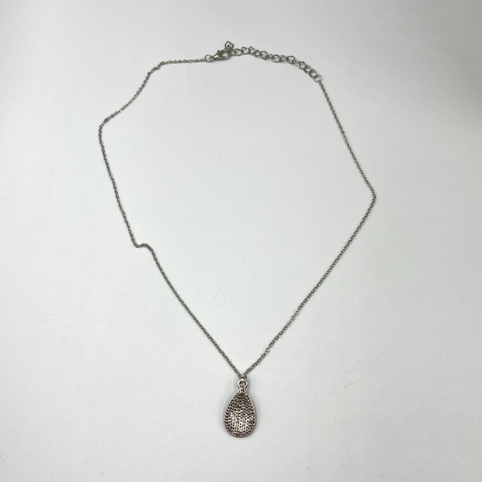 Vintage Southwestern Silver Tone Teardrop Pendant Stone Necklace Bohemian - Thumbnail 5