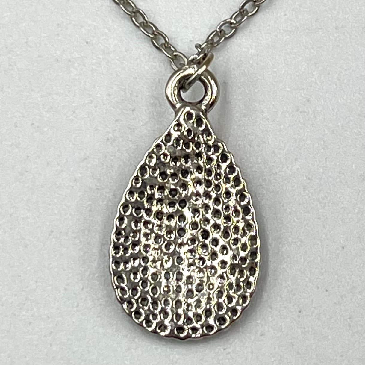 Vintage Southwestern Silver Tone Teardrop Pendant Stone Necklace Bohemian - Thumbnail 4