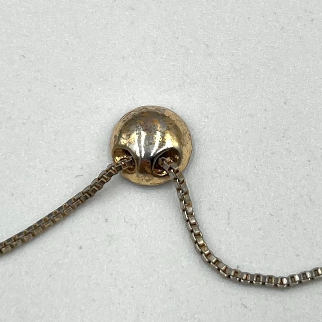 Vintage Y2K Gold Tone Pave Disco Ball Pendant Box Chain Necklace 16" Classic - Thumbnail 4