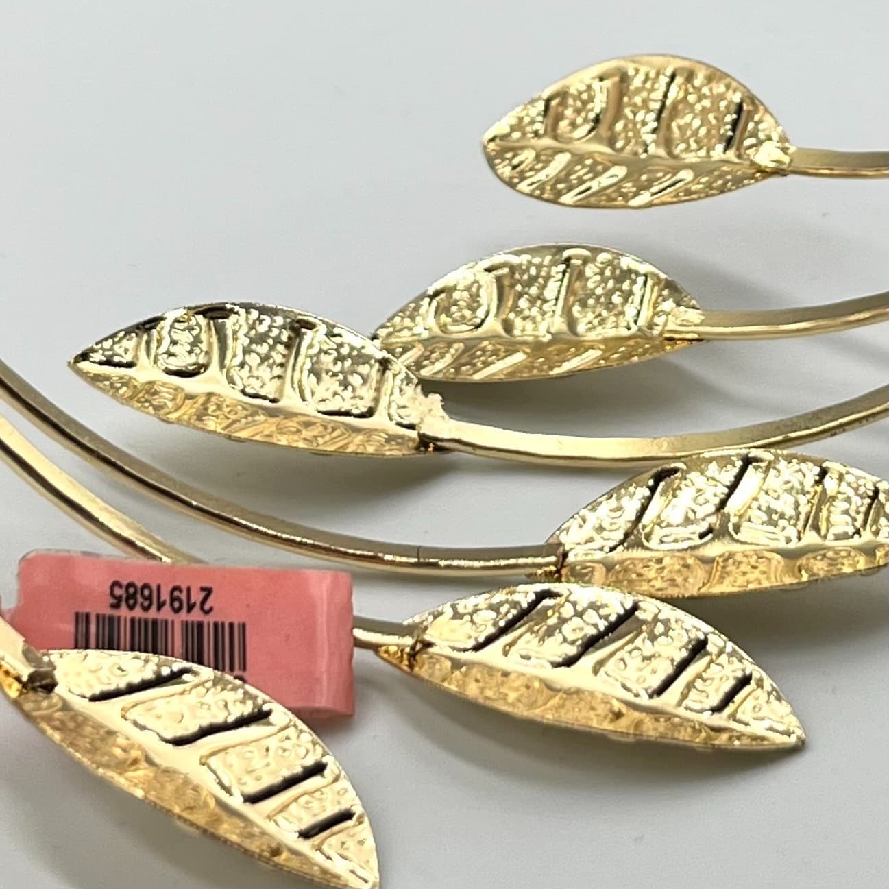 Vintage Style Gold Tone Leaf Bypass Bangle Bracelet Greek Goddess Boho Chic - Thumbnail 6