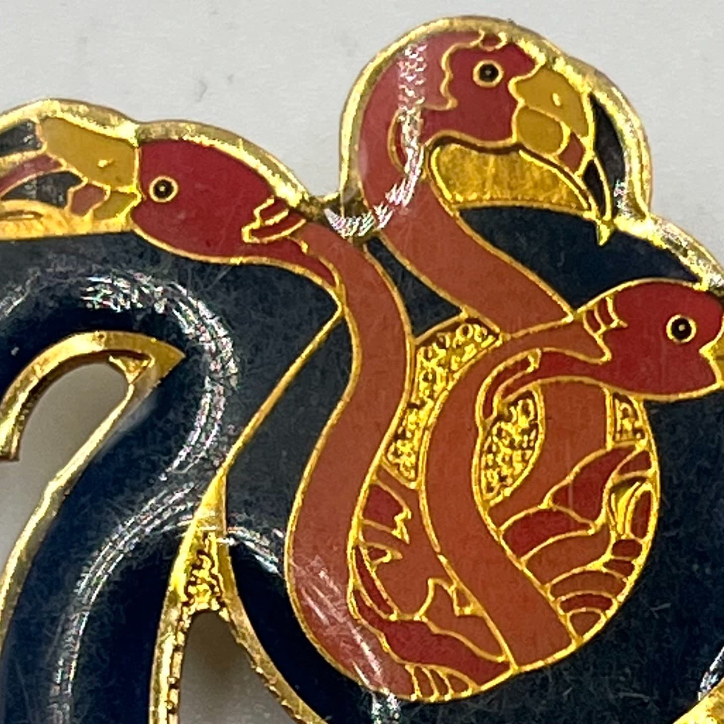 Vintage San Diego Zoo 70th Anniversary Flamingo Pin Souvenir Gold Tone Enamel - Thumbnail 3