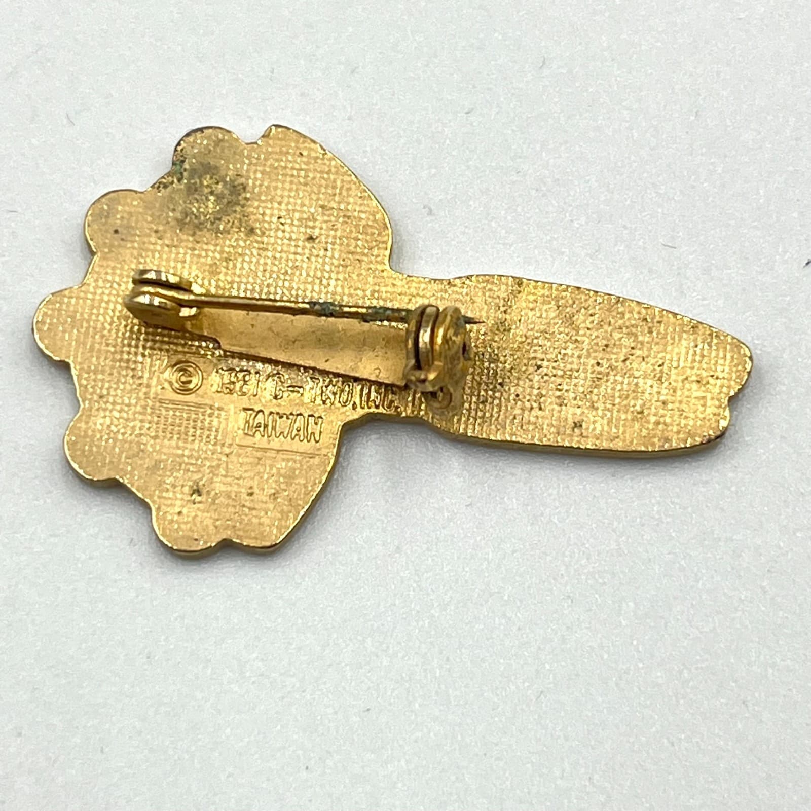 Vintage 80s Colorful Juggler Circus Pin Enamel Gold Tone 1850 Novelty Brooch - Thumbnail 4