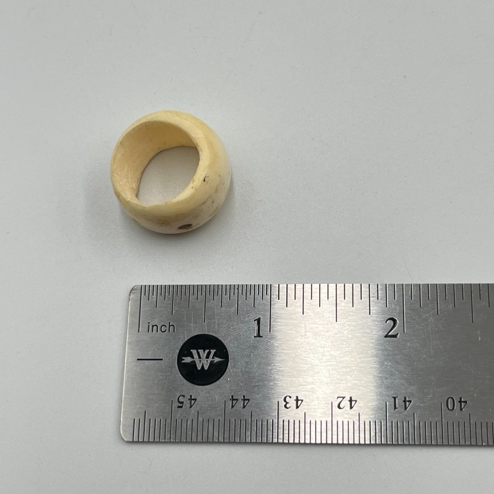 Vintage Set of 4 Cream Bone Resin Chunky Band Rings Boho Ethnic Style Western - Thumbnail 4