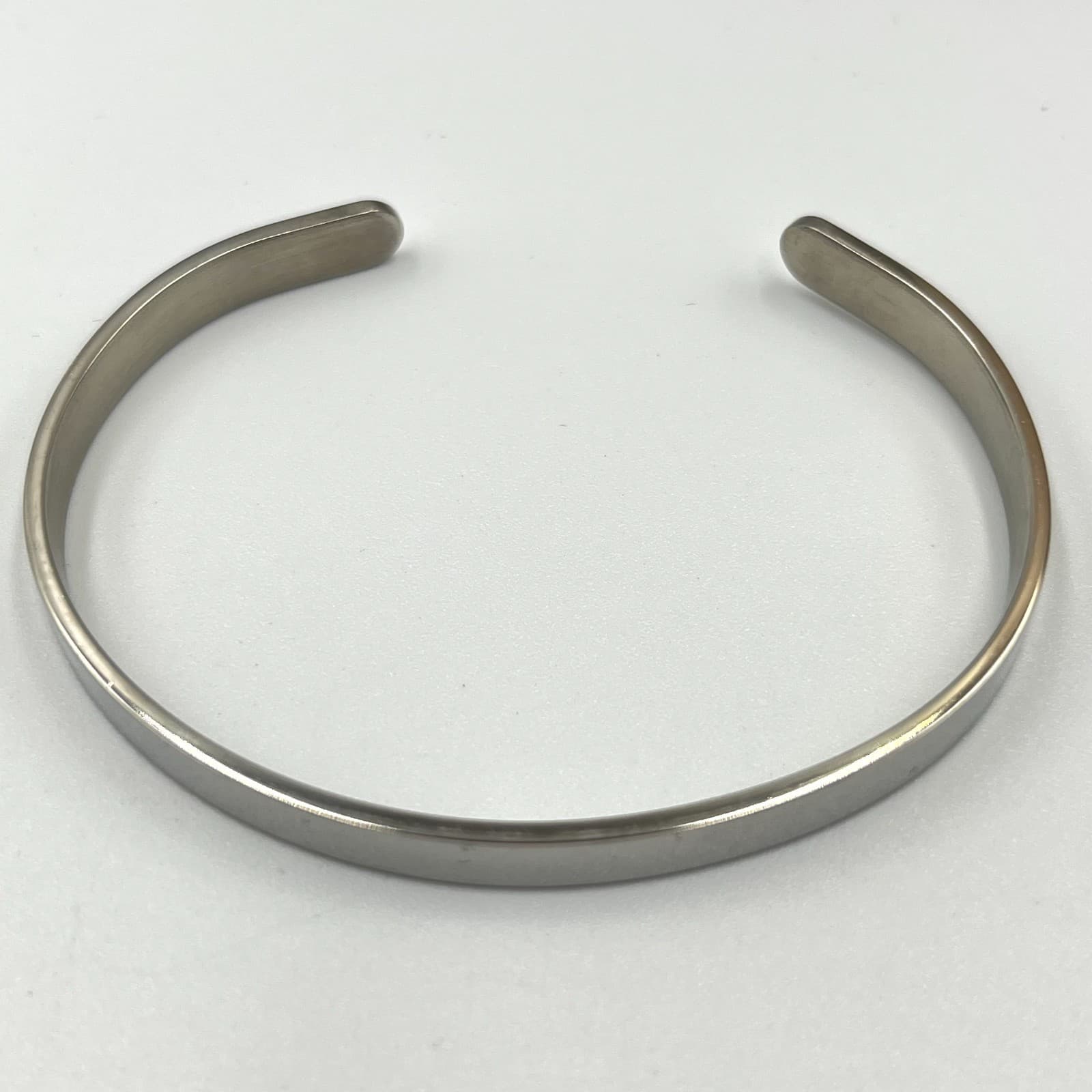 Vintage Modern Inspirational Stainless Steel Cuff Bracelet Set Silver Tone 2pc - Thumbnail 2