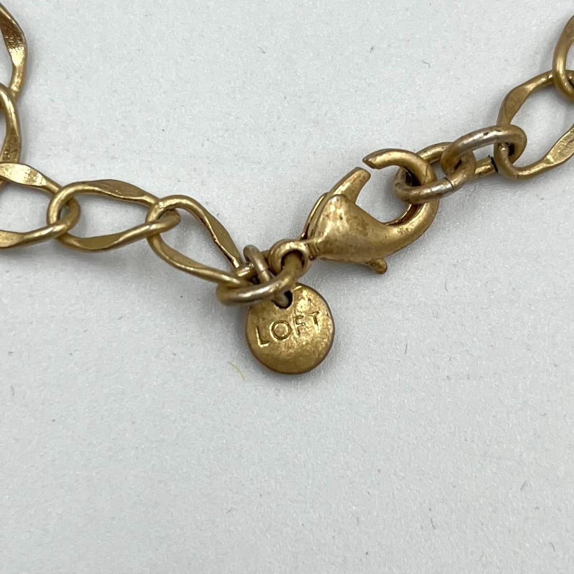 Vintage LOFT Gold Tone Long Station Necklace Smoky Amber Crystal Beads Chunky - Thumbnail 3