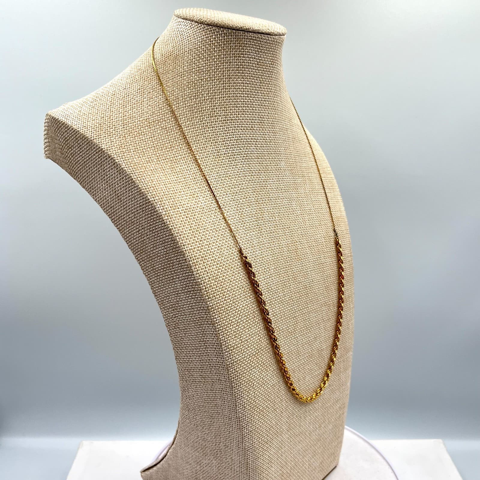 VTG Gold Tone Mixed Link Chain Necklace Retro Long Rope & Curb Layering Piece - Thumbnail 5