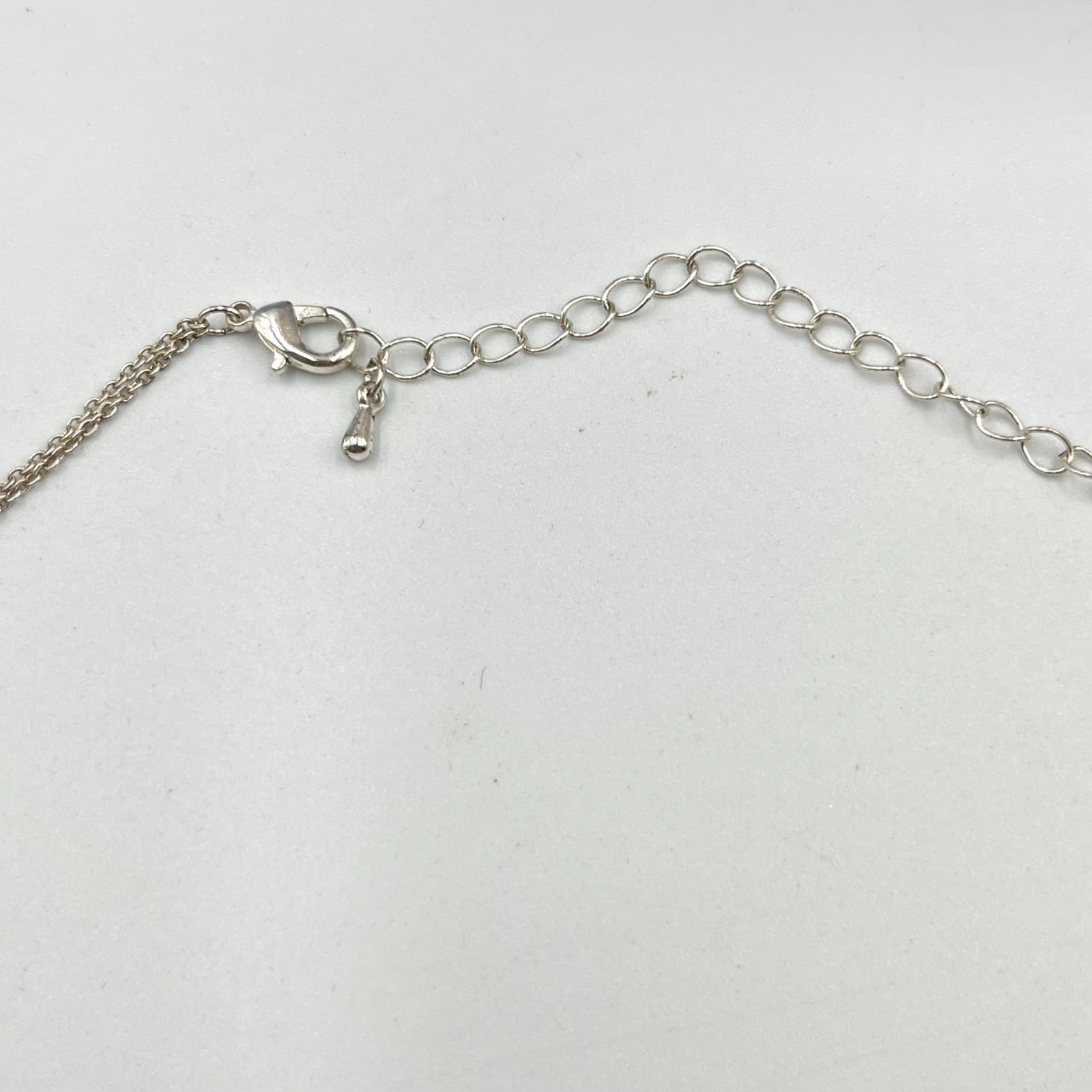 VTG Silver Tone Double Layer Filigree Floral Disc & Solitaire Crystal Necklace - Thumbnail 4