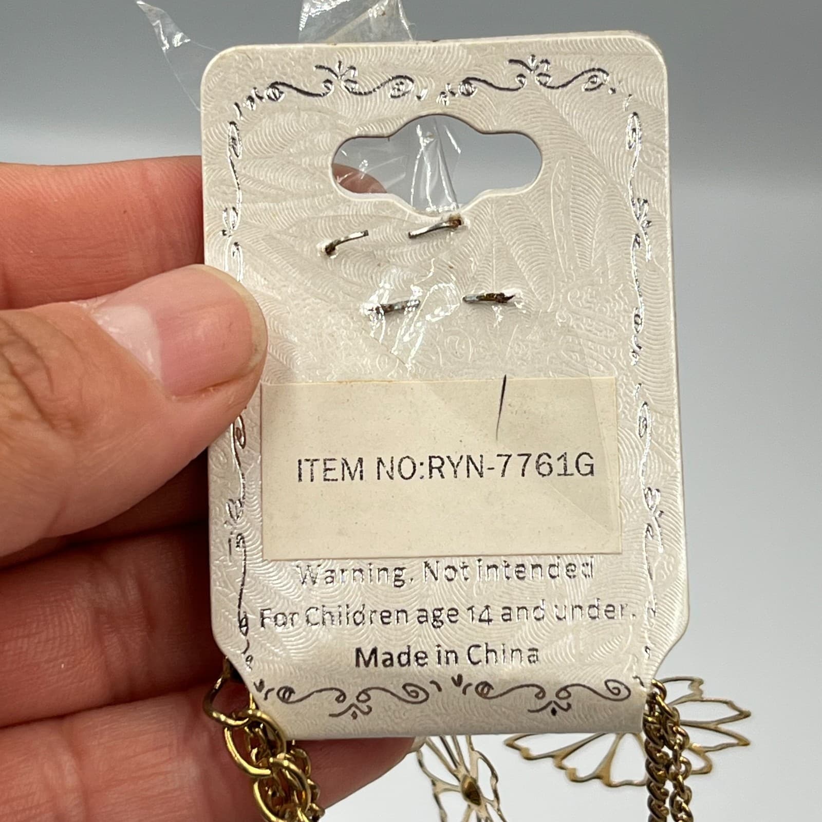 Vintage Style Gold Tone Pearl Floral Necklace & Earring Set White Ribbon Bows - Thumbnail 5