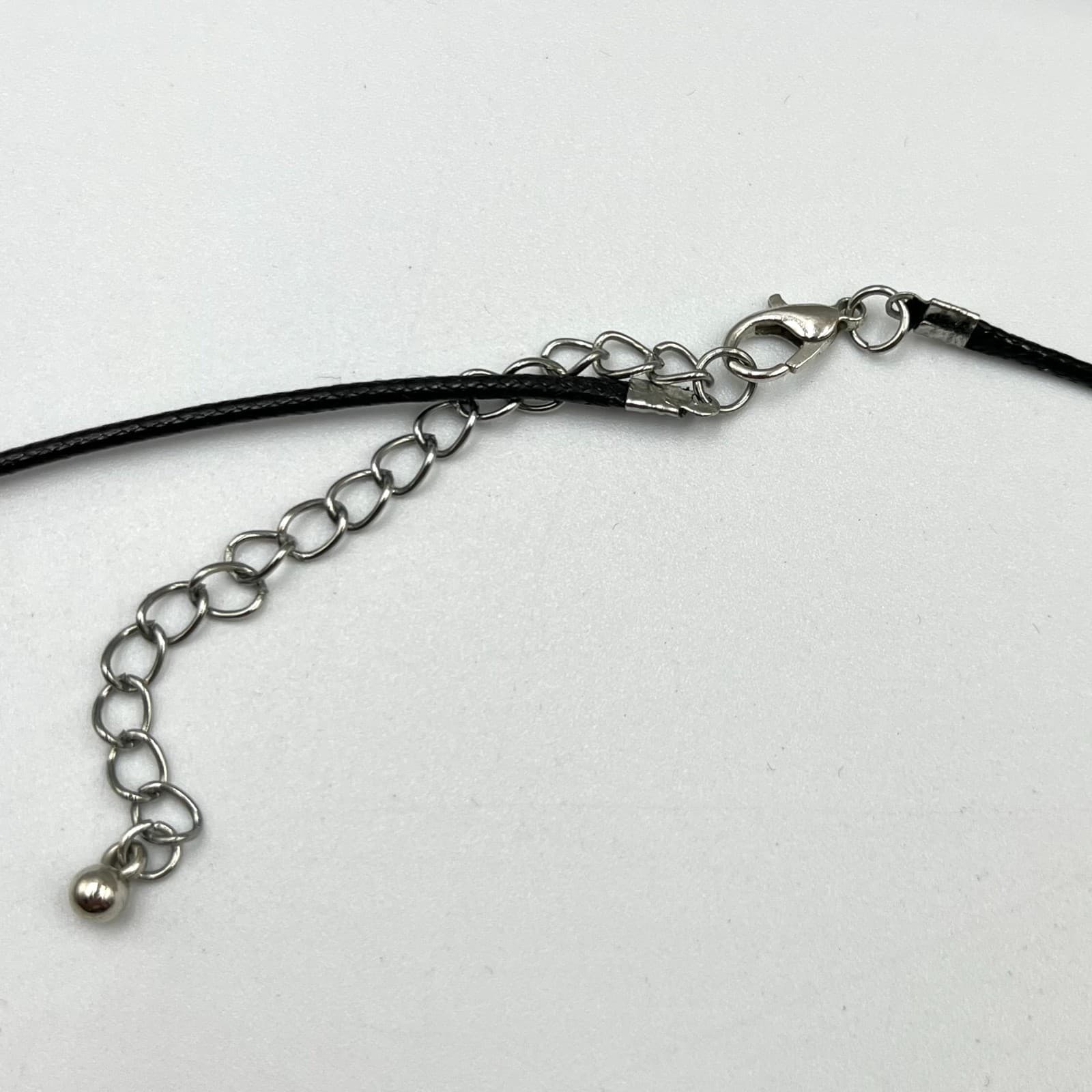 VTG Retro Boho Tigers Eye Mushroom Pendant Black Cord Necklace Earthy Goblincore - Thumbnail 3