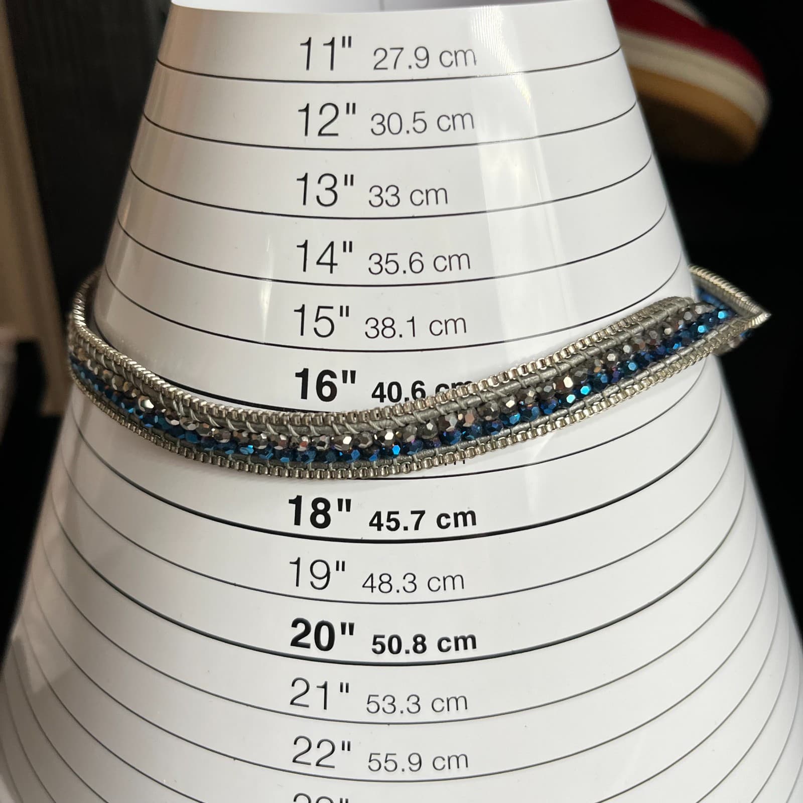 Vintage Nakamol Boho Mixed Metal & Blue Crystal Leather Wrap Choker Necklace - Thumbnail 7